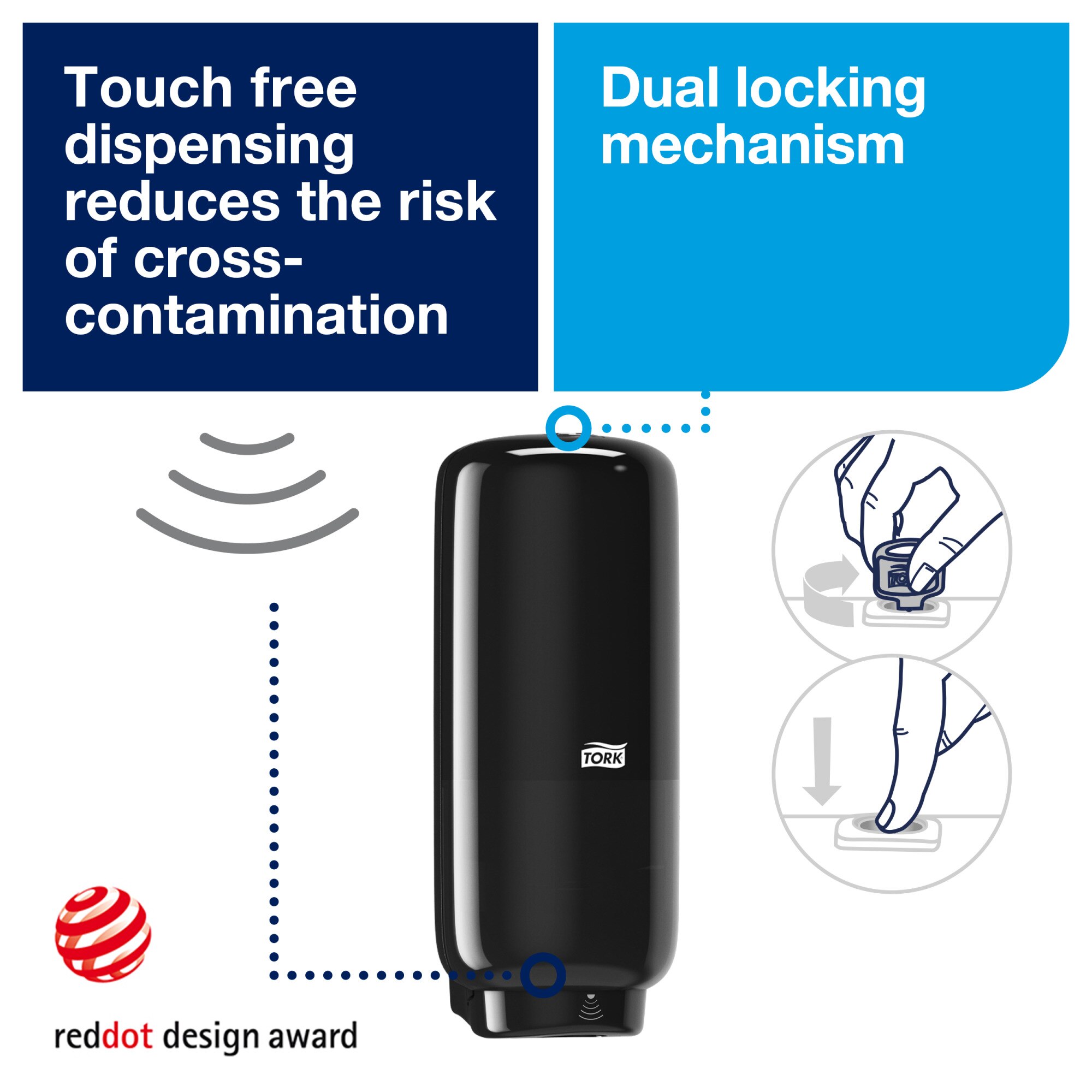Tork Automatic Soap and Sanitizer Dispenser Black S4