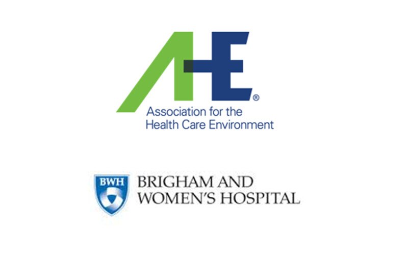 Logos for Association for the Health Care Environment and Brigham and Women's Hospital