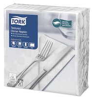 „Tork“ 1/8 lankstymo baltos vakarienės servetėlės su iškiliuoju raštu