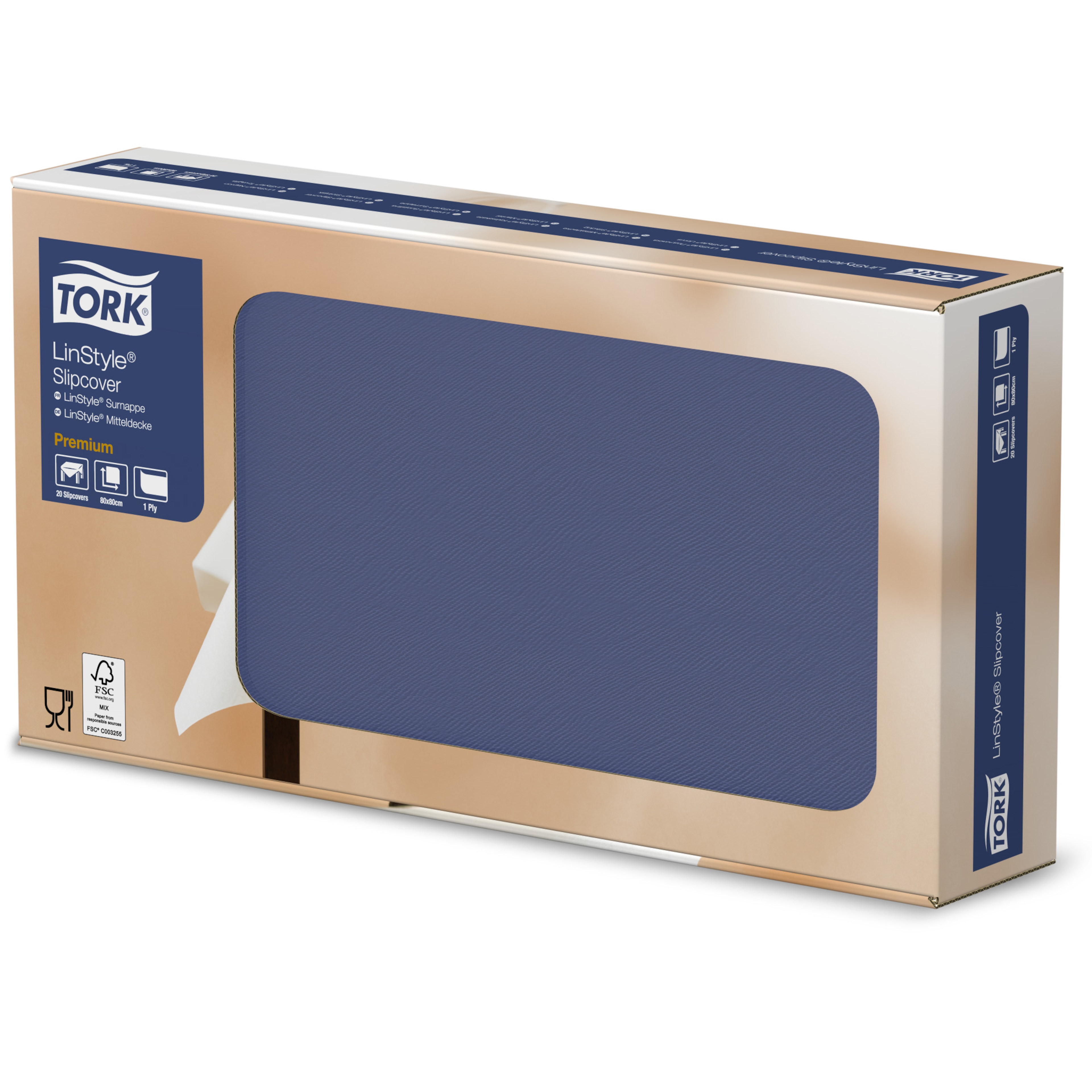 Tork Premium LinStyle® Sur-nappe, Bleu marine