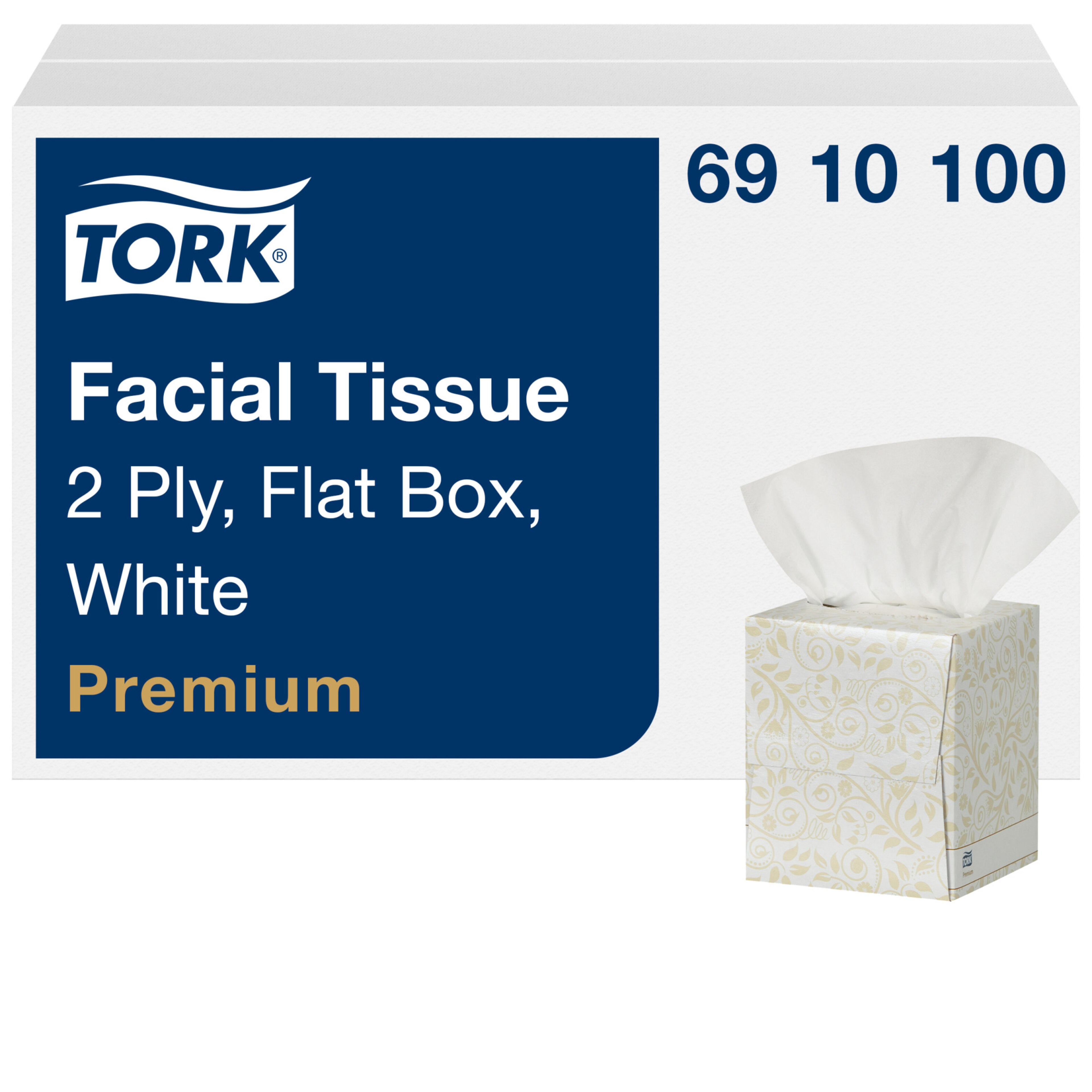 Papiers-mouchoirs Tork Premium, boîte cubique, Blanc