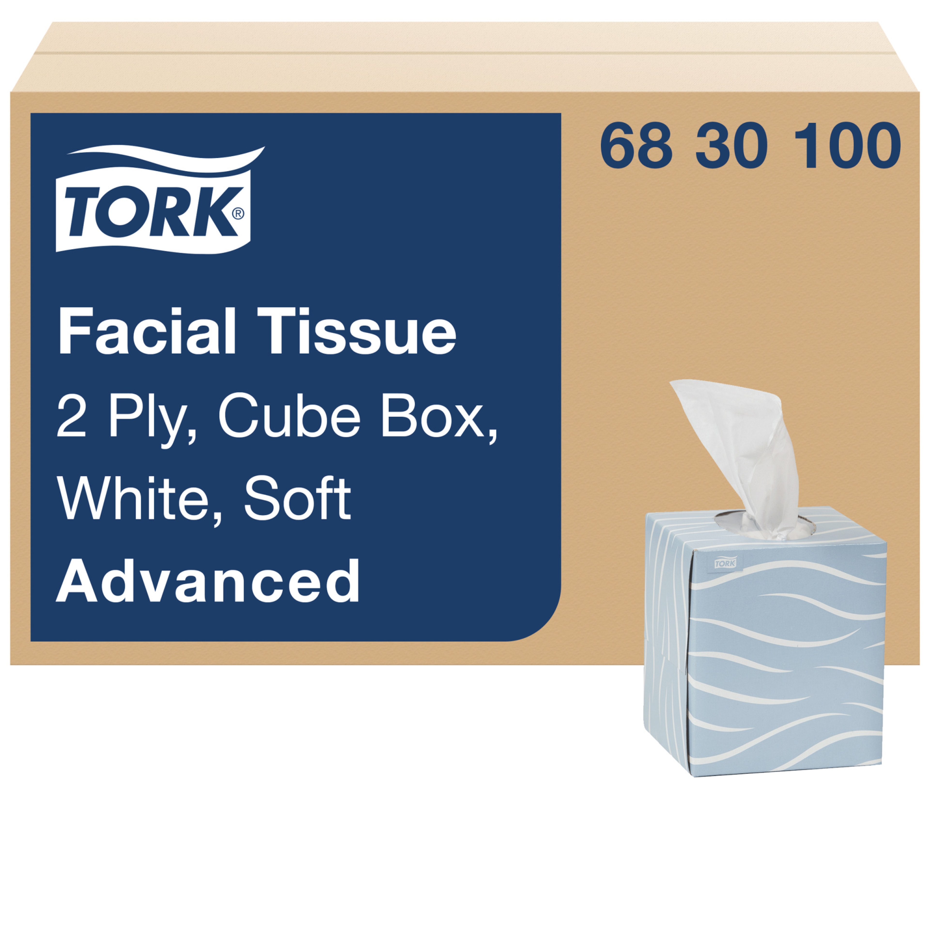 Tork Soft Facial Tissue Cube Box White