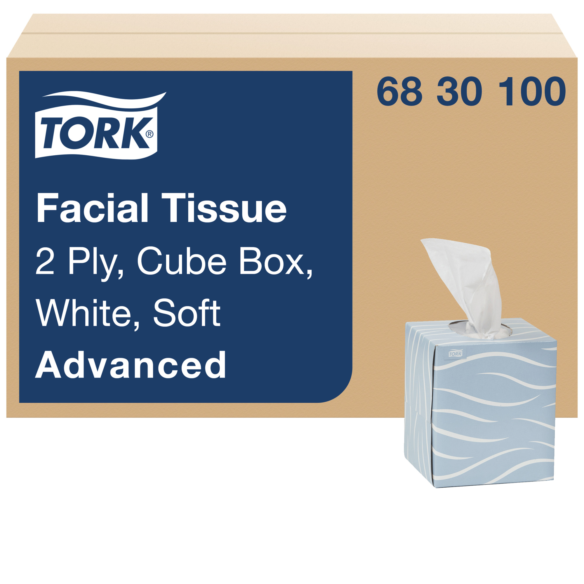 Tork Soft Facial Tissue Cube Box White