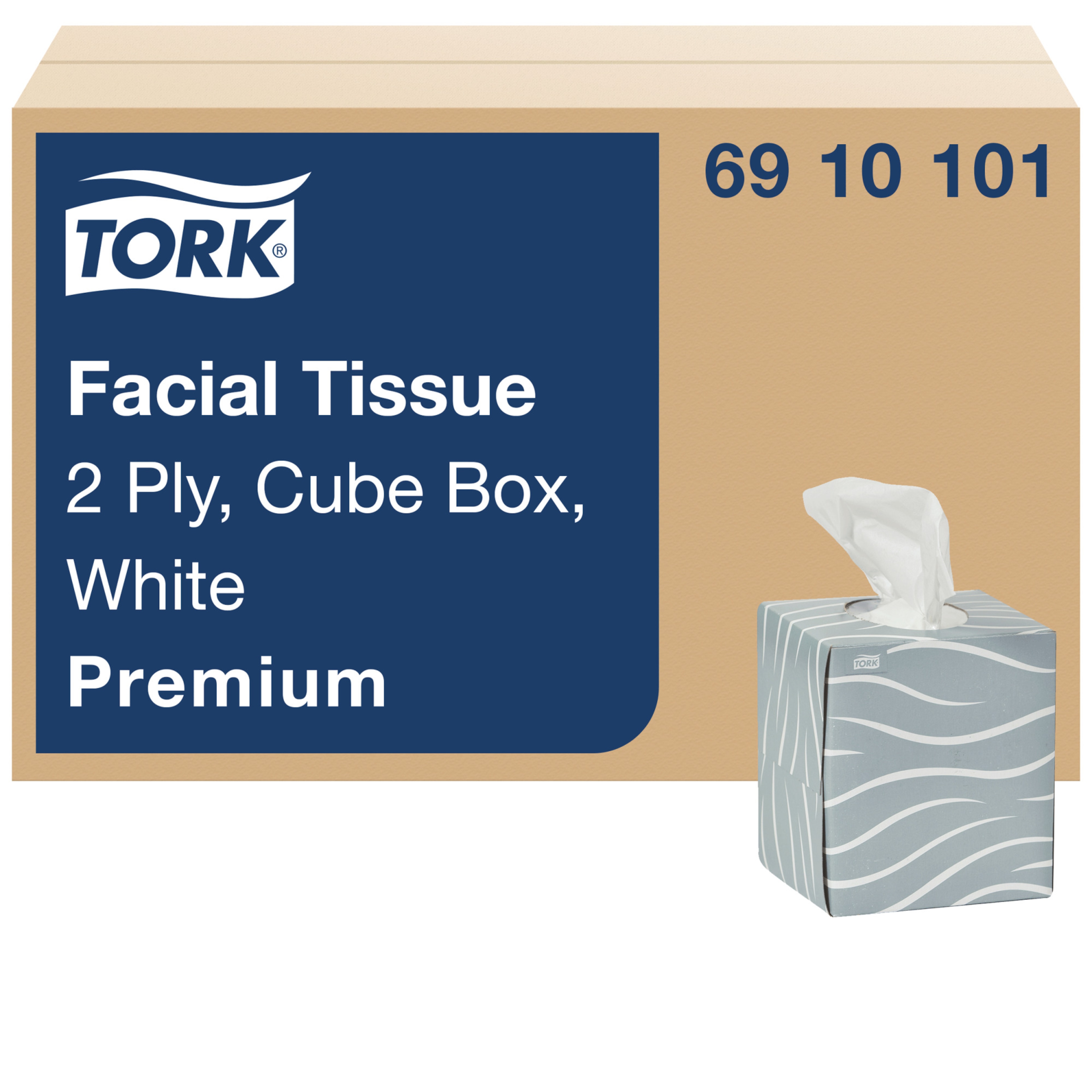 Tork Premium Facial Tissue Cube Box White