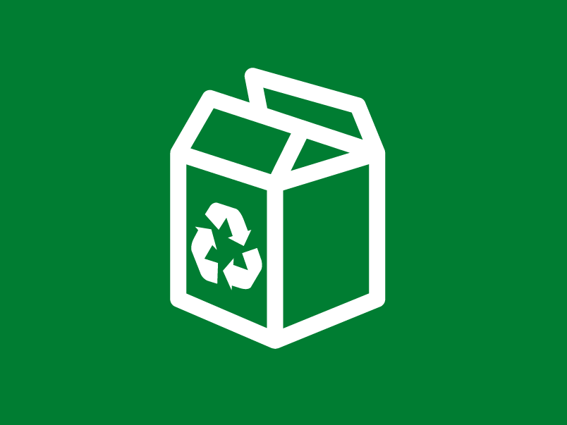 Icon of box with a recycle symbol in it