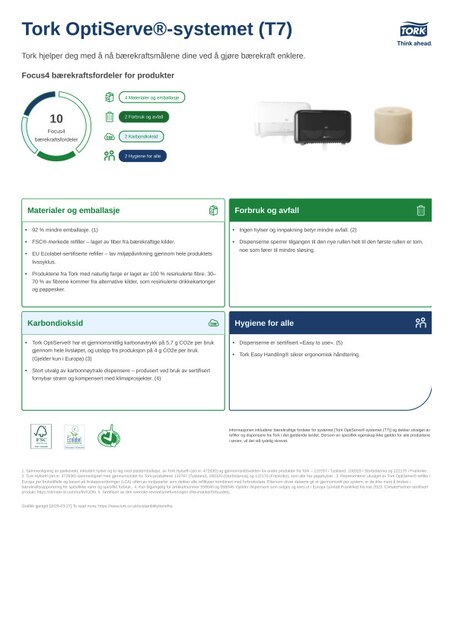 Produktark om bærekraft