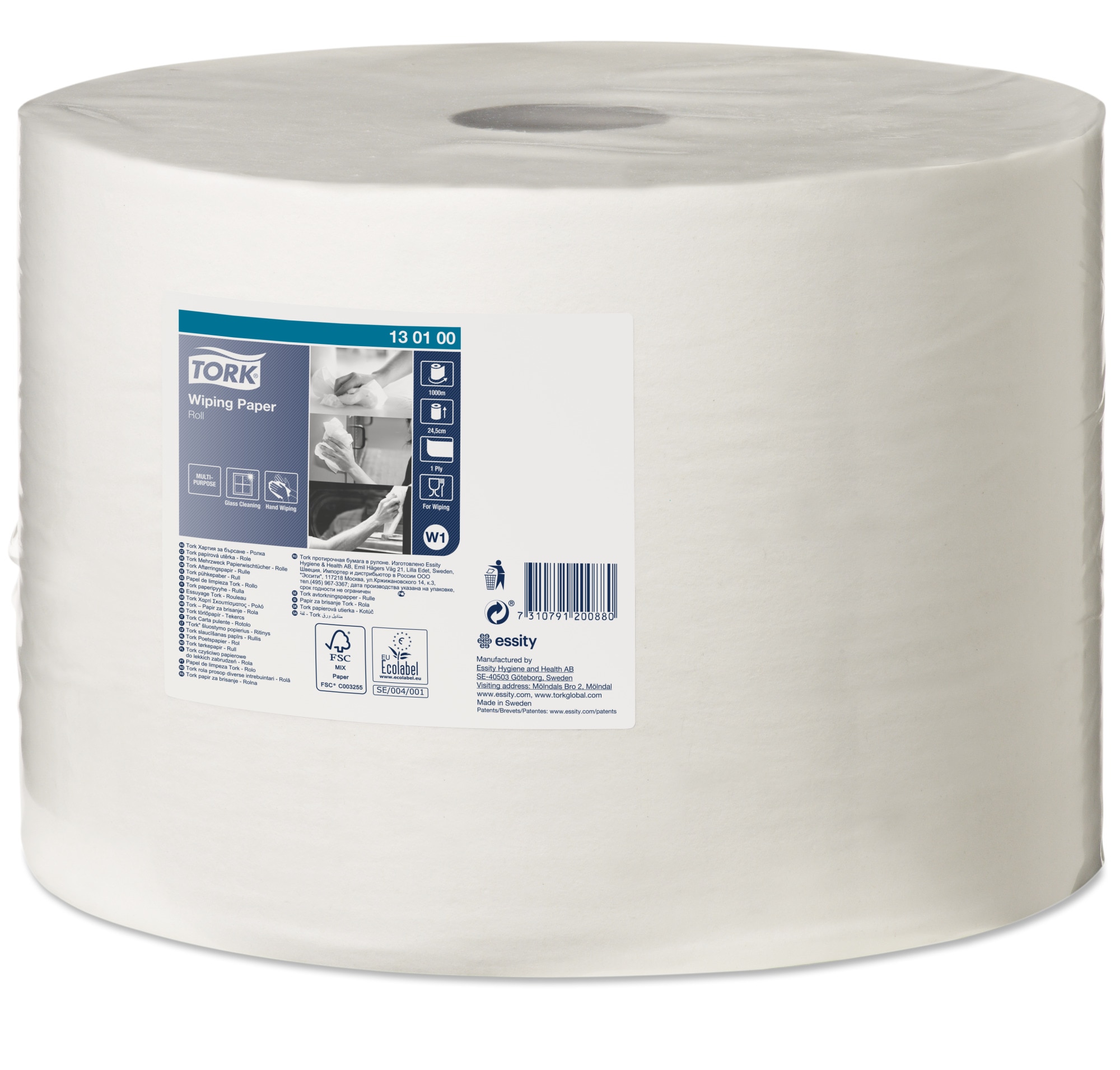 Pack de 135 paños para lavado franelas extra suaves de 1 capa 19.2 x 30 cm Tork 742100 color blanco