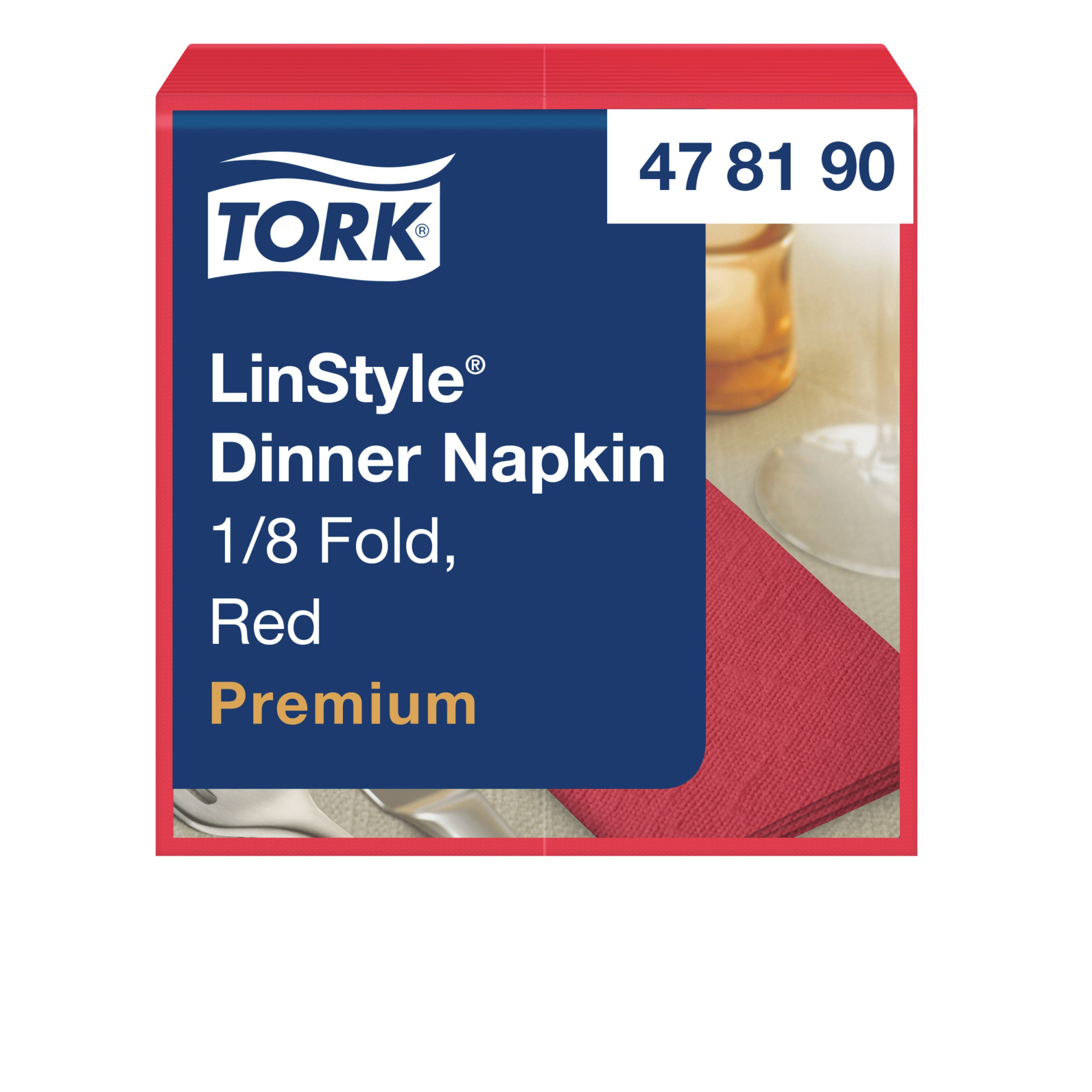 Tork Premium Linstyle® červený ubrousek na večeři, 1/8 sklad