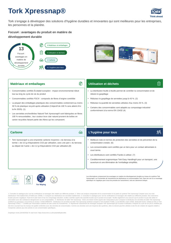 Fiche produit développement durable