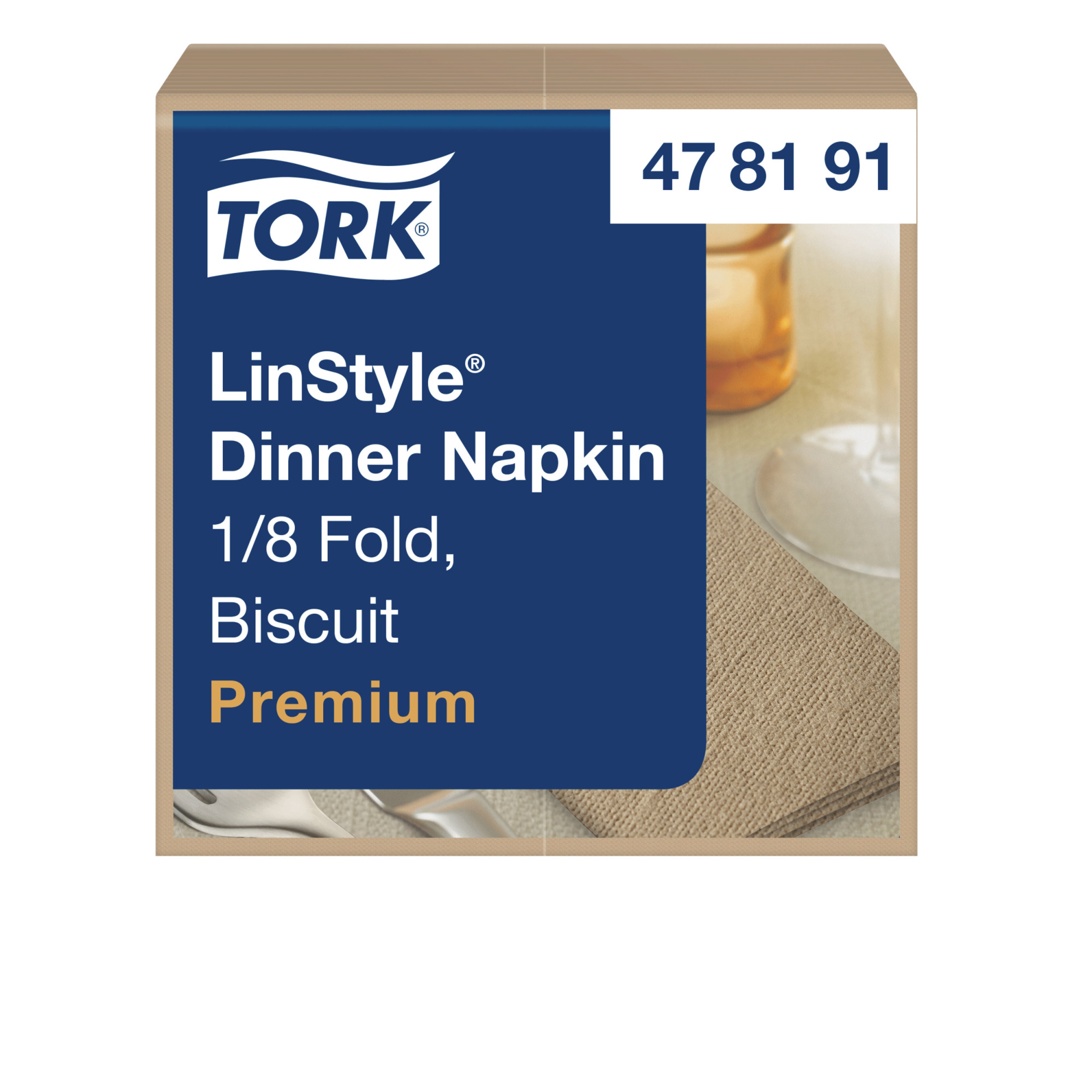 Tork Premium LinStyle® салфетки, бисквит, сложение 1/8