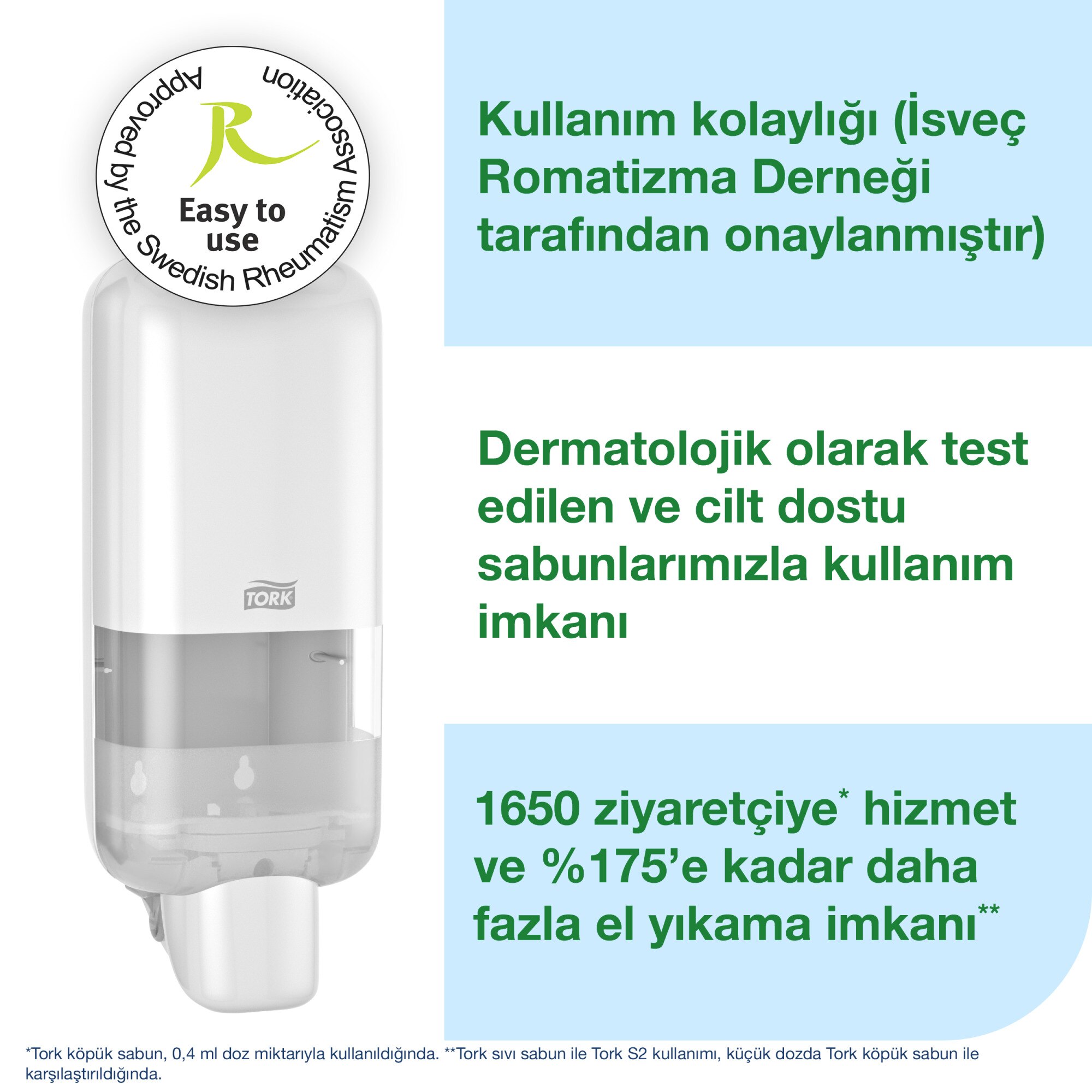 Tork Sabun ve Dezenfektan Dispenseri Beyaz S4