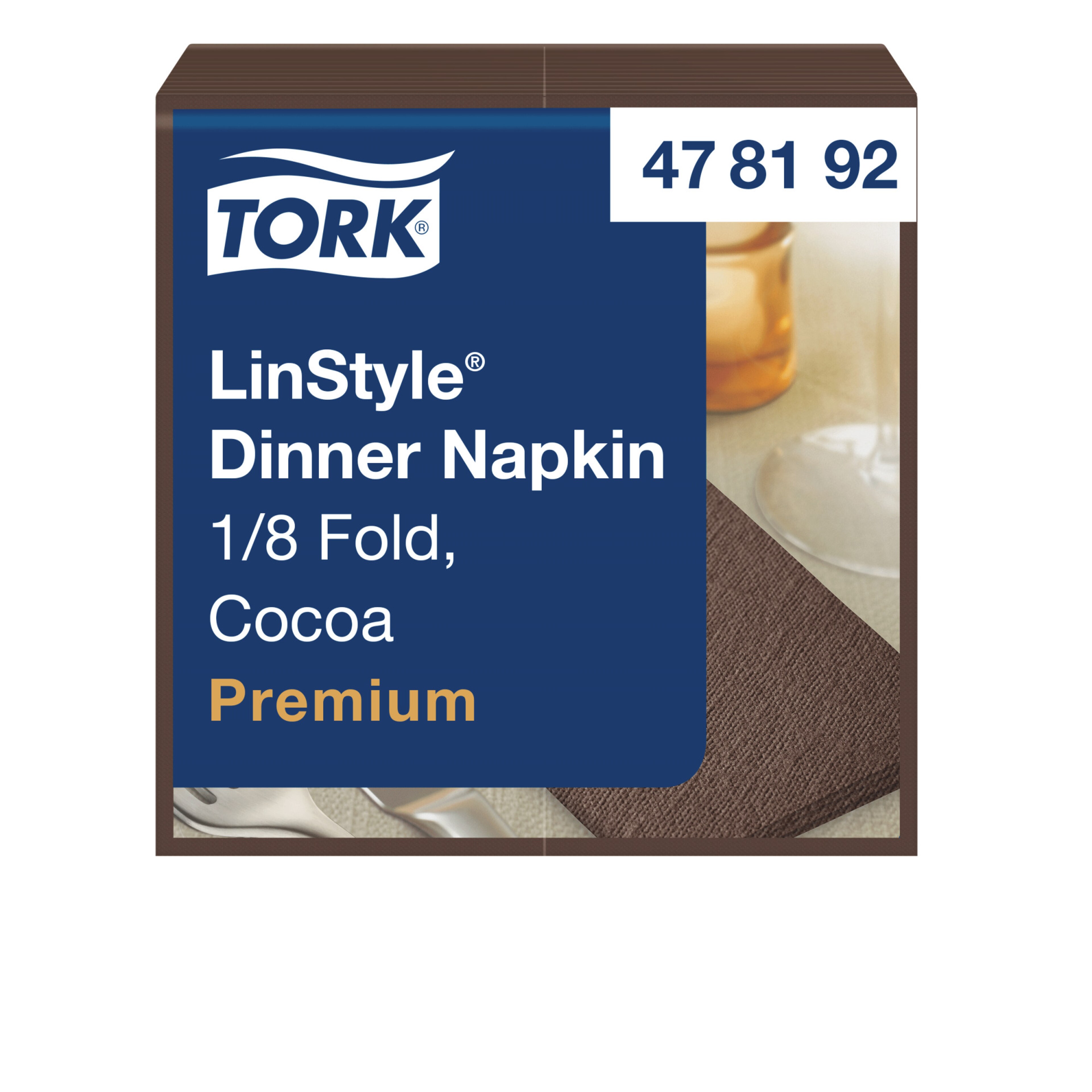 Tork Premium LinStyle® салфетки, какао, сложение 1/8