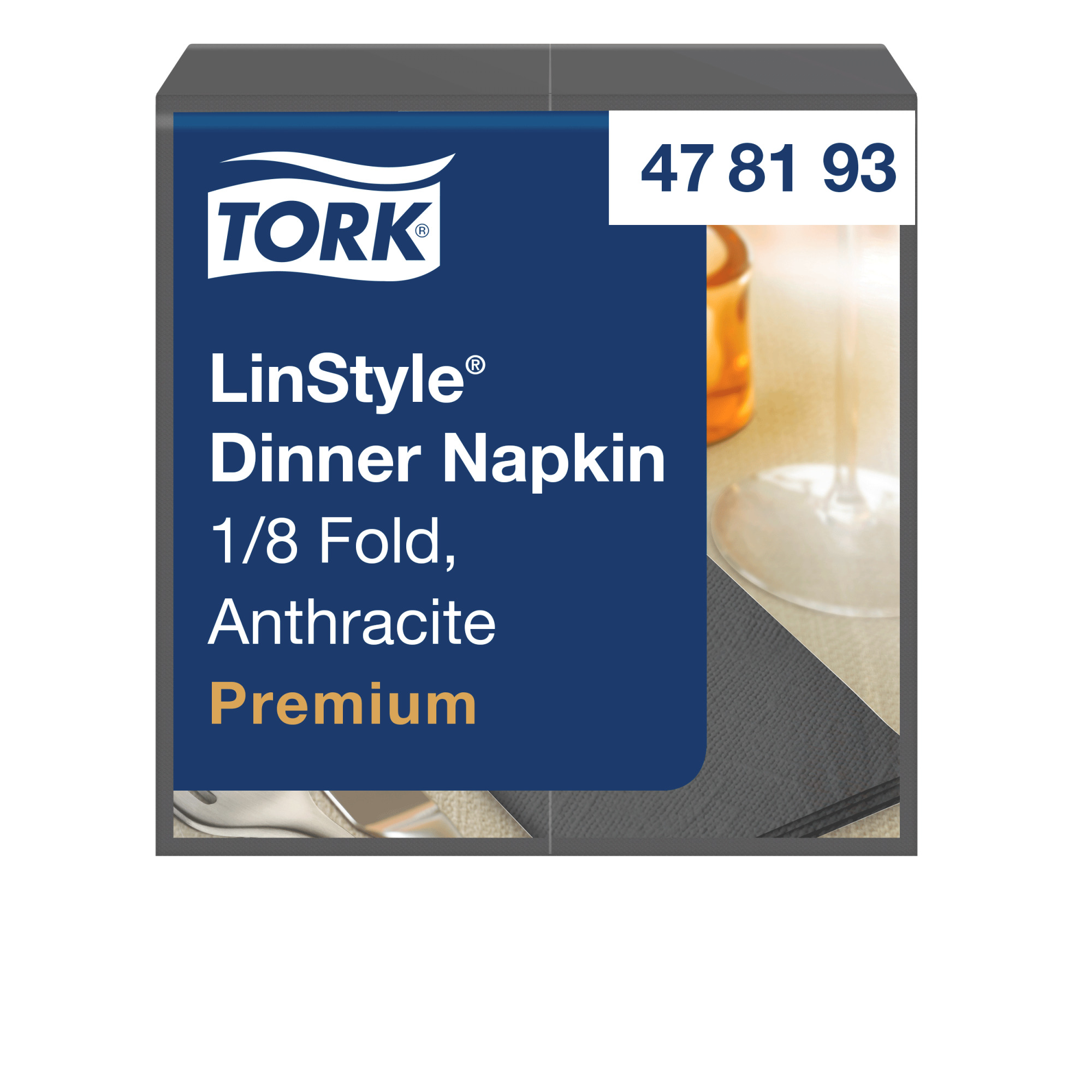 Tork Premium Linstyle® antracitna servieta za večerjo, 1/8 zložena