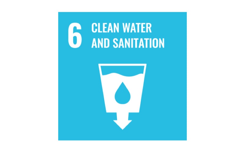 Billede med logo for det 6. FN Verdensmål