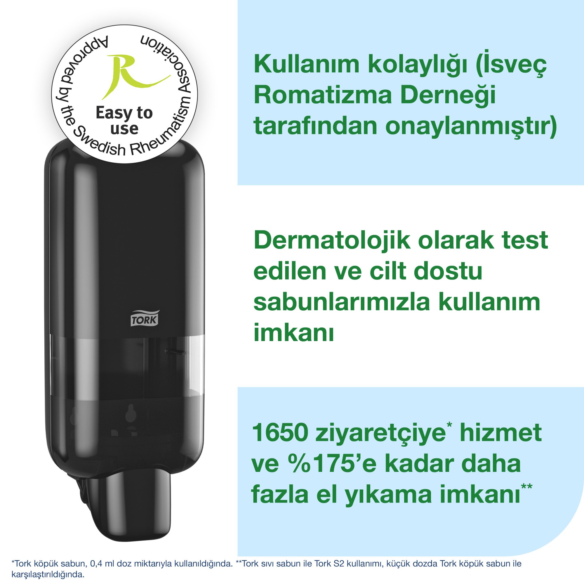 Tork Sabun ve Dezenfektan Dispenseri Siyah S4