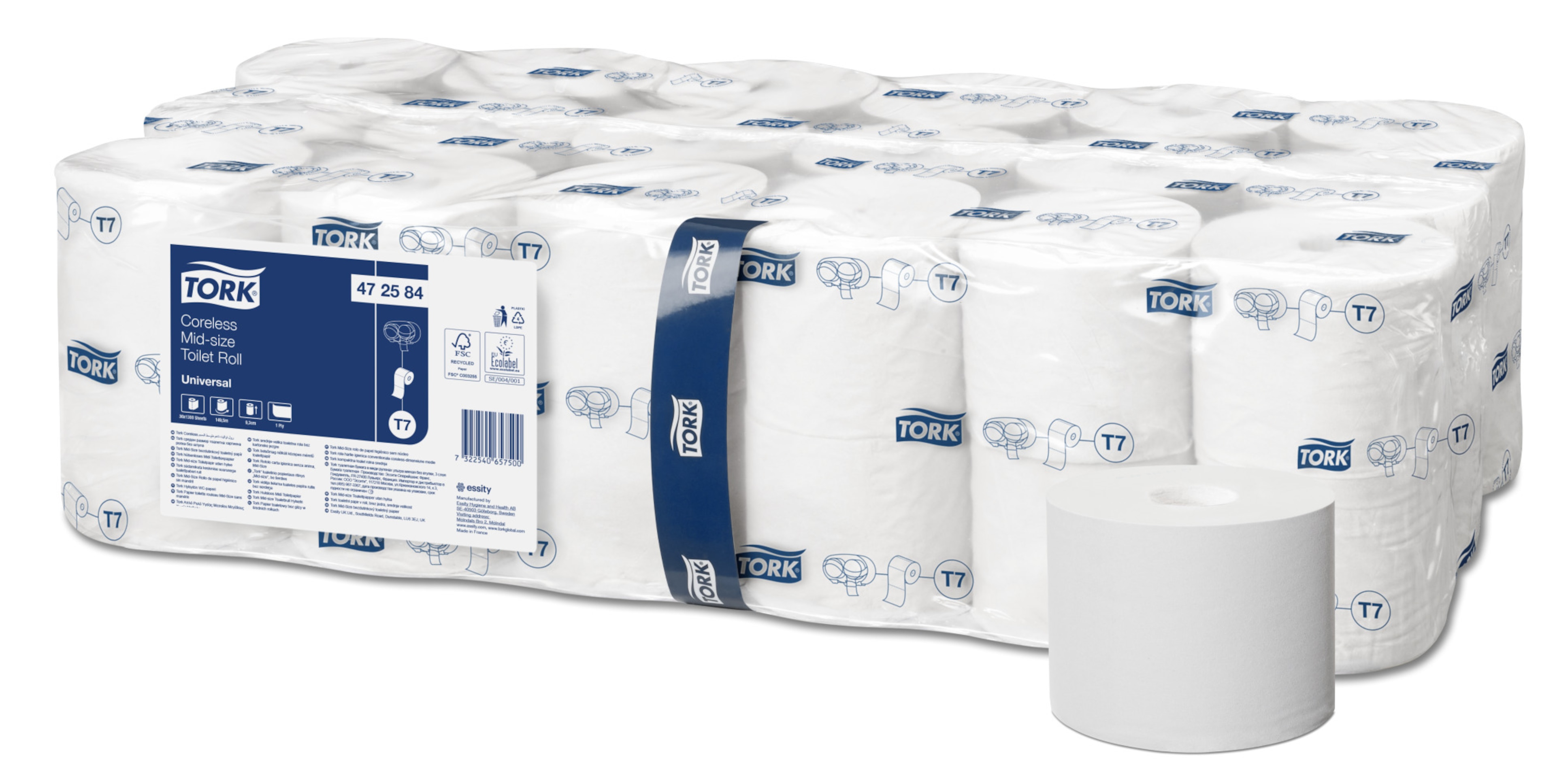 Tork Coreless Mid-size Toilet Paper Roll White T7