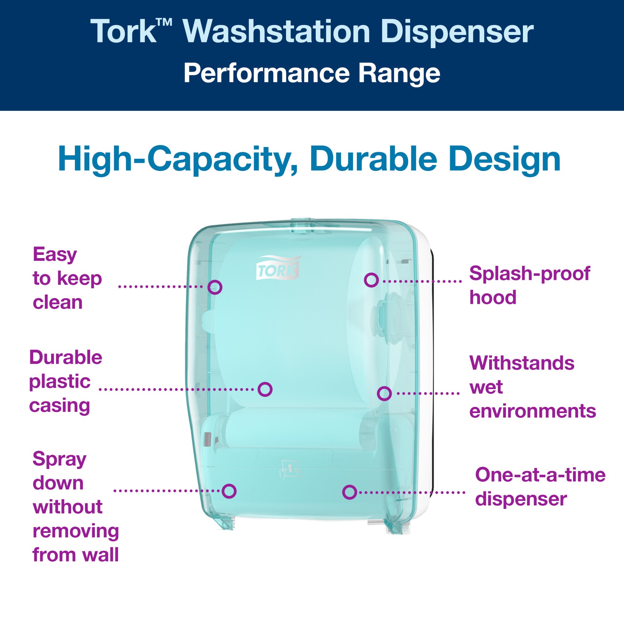 Tork Wall-Mounted Paper Towel Dispenser Washstation White and