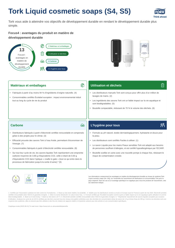 Fiche produit développement durable