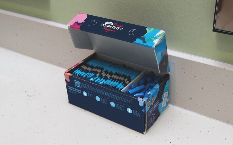 Libra Period Care Box on bathroom bench