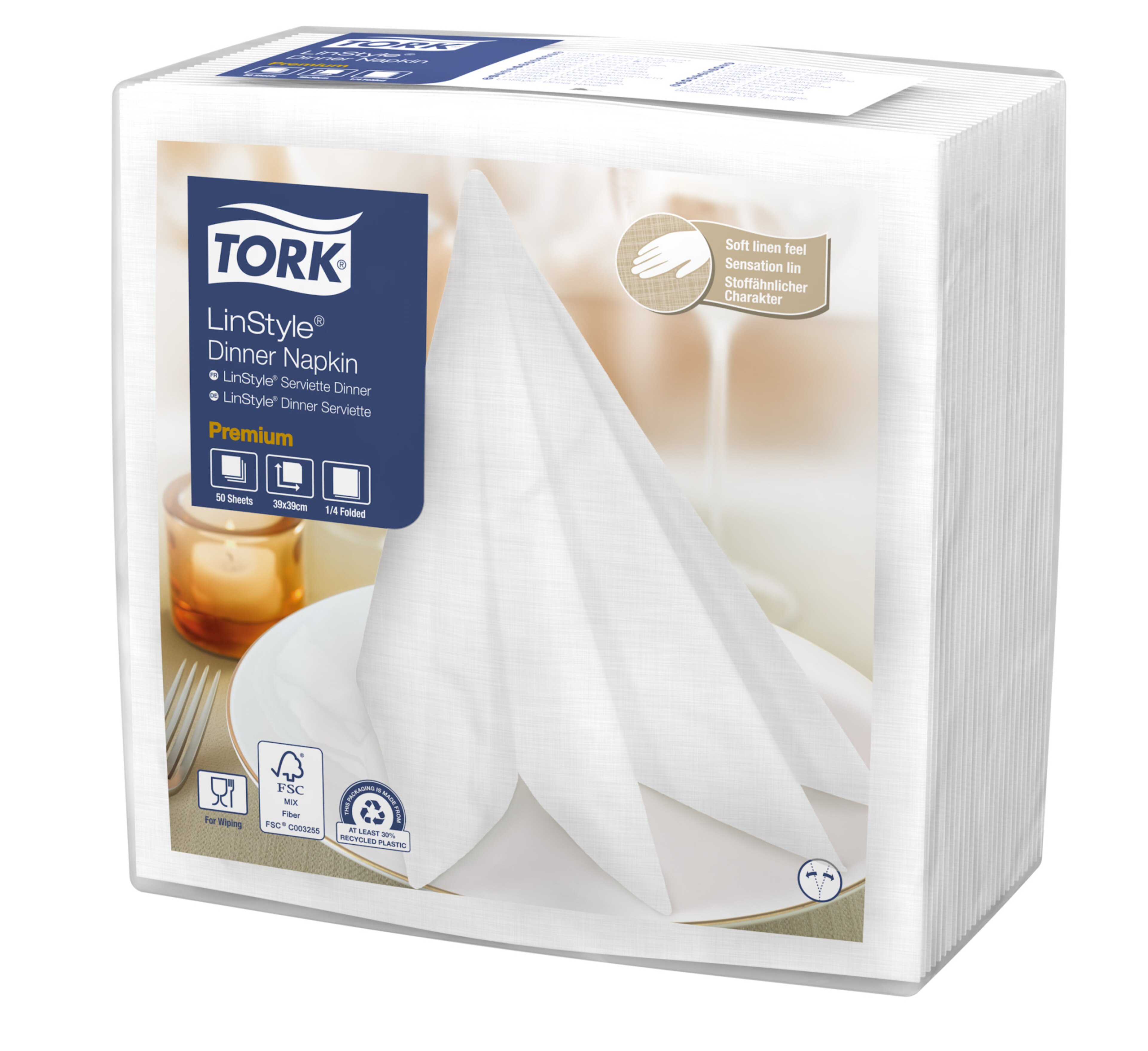 Tork LinStyle® Dinnerservietten Weiß