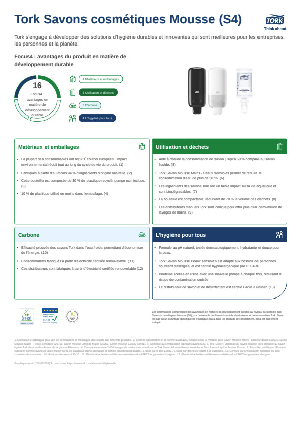 Fiche produit développement durable