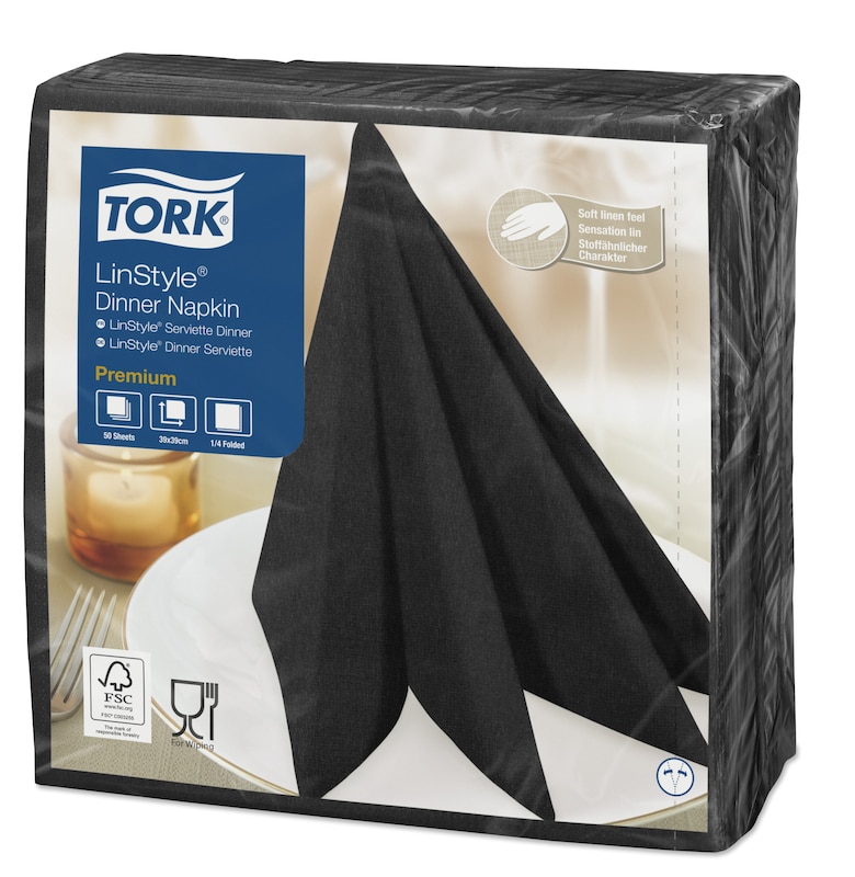 Tork Premium Linstyle® črna servieta za večerjo