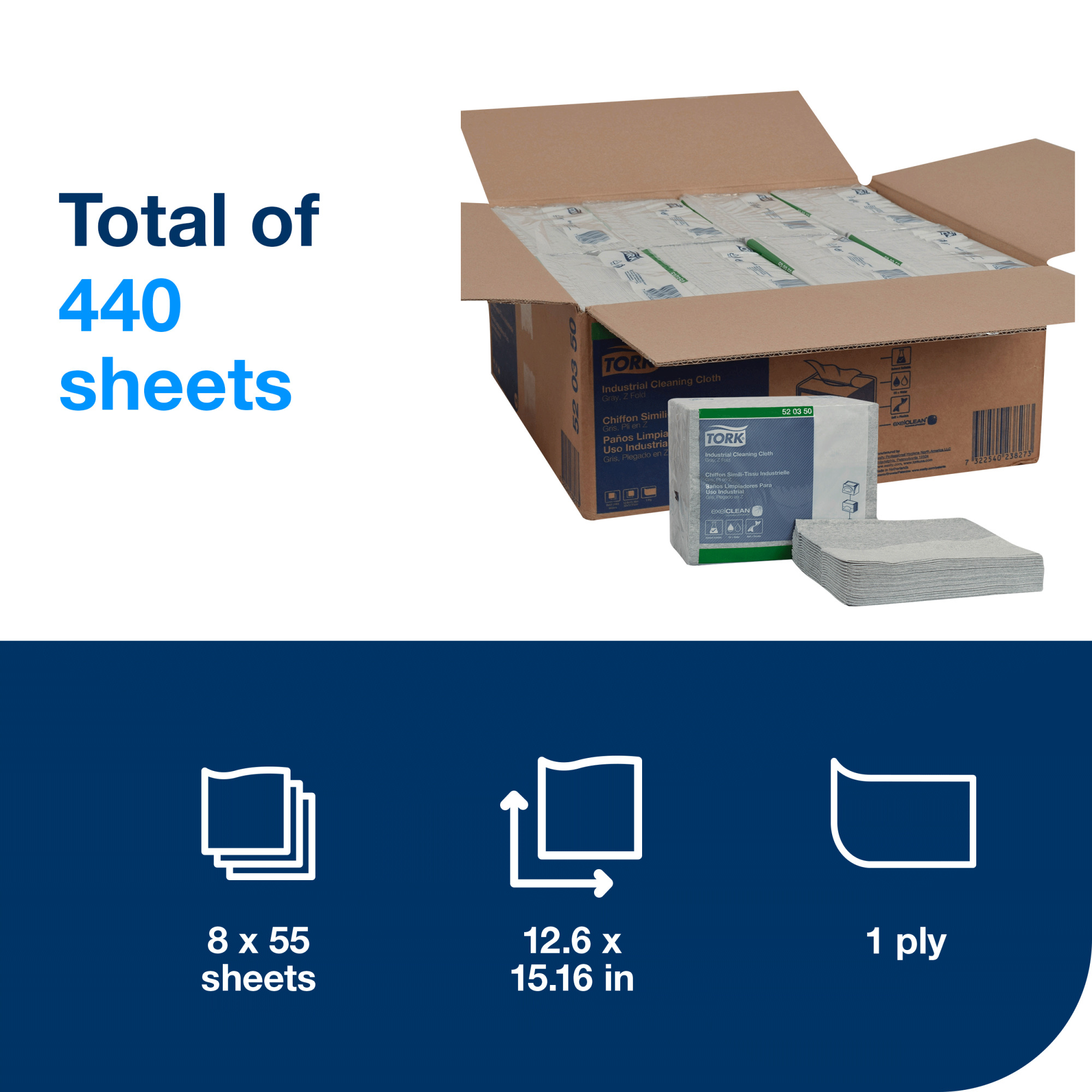 Tork® 450150 2 In 1 Scouring And Cleaning Cloth