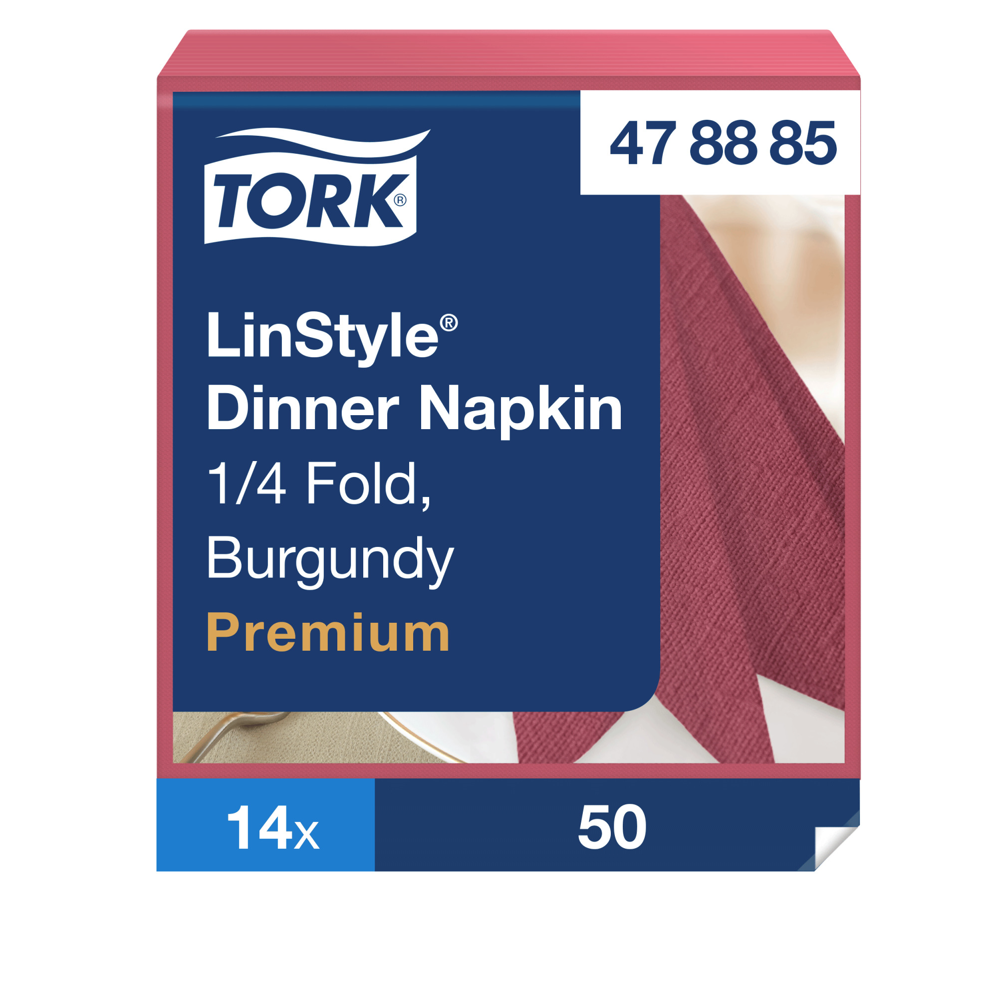 Серветки для вечері Tork Premium Linstyle® винного кольору