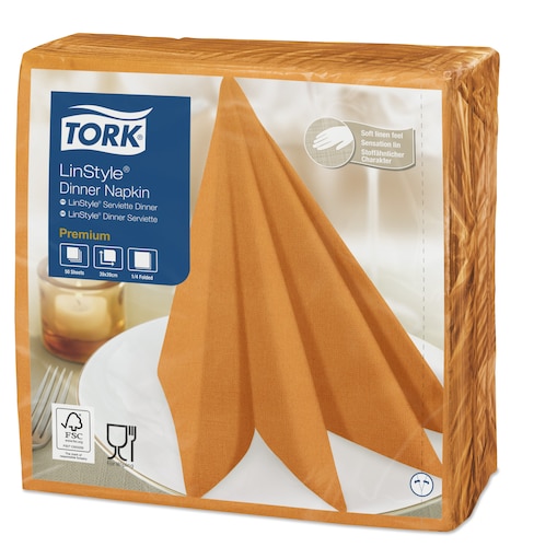 Салфетка для ужина Tork Premium LinStyle® оранжевая