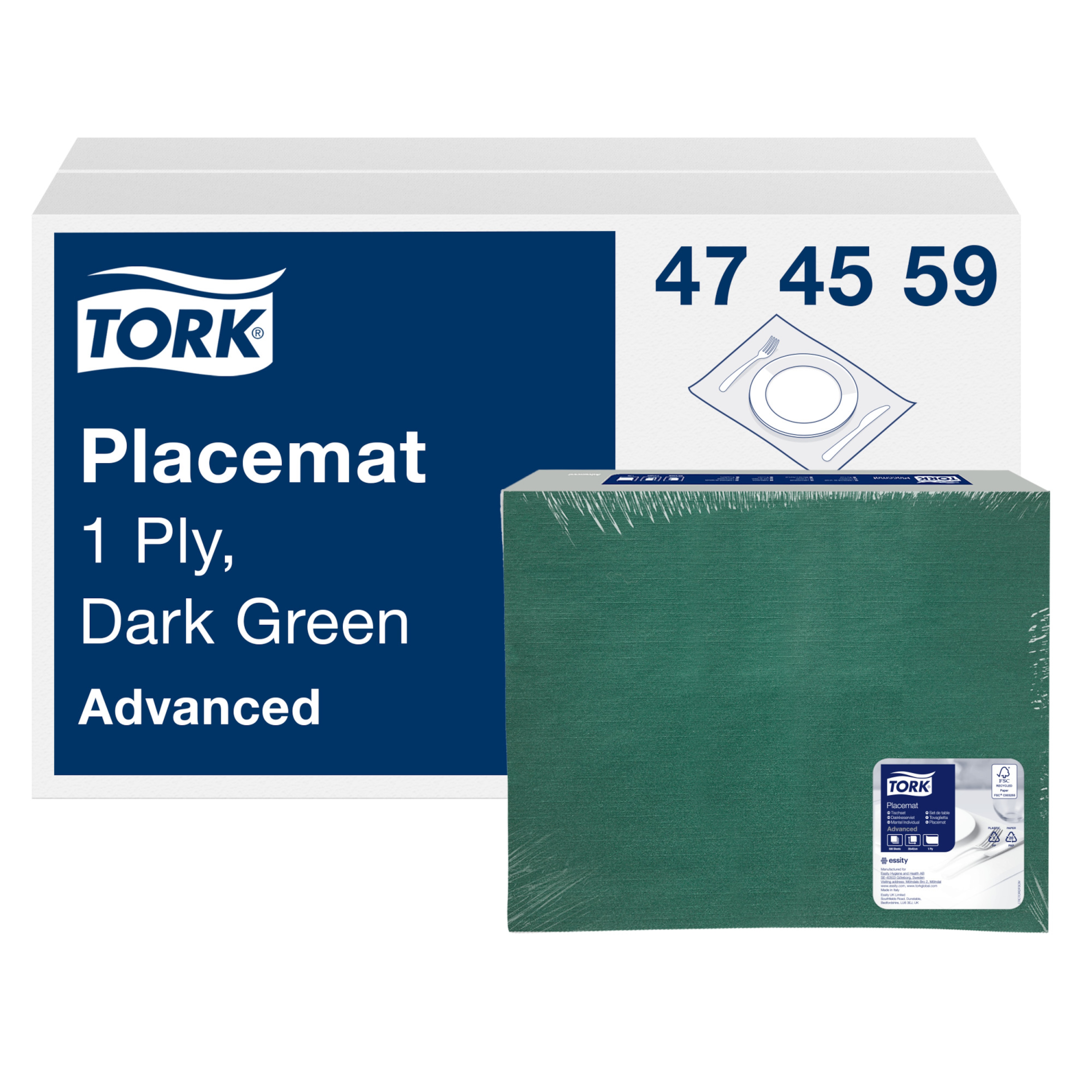 Tork Set de table en papier, Vert sapin