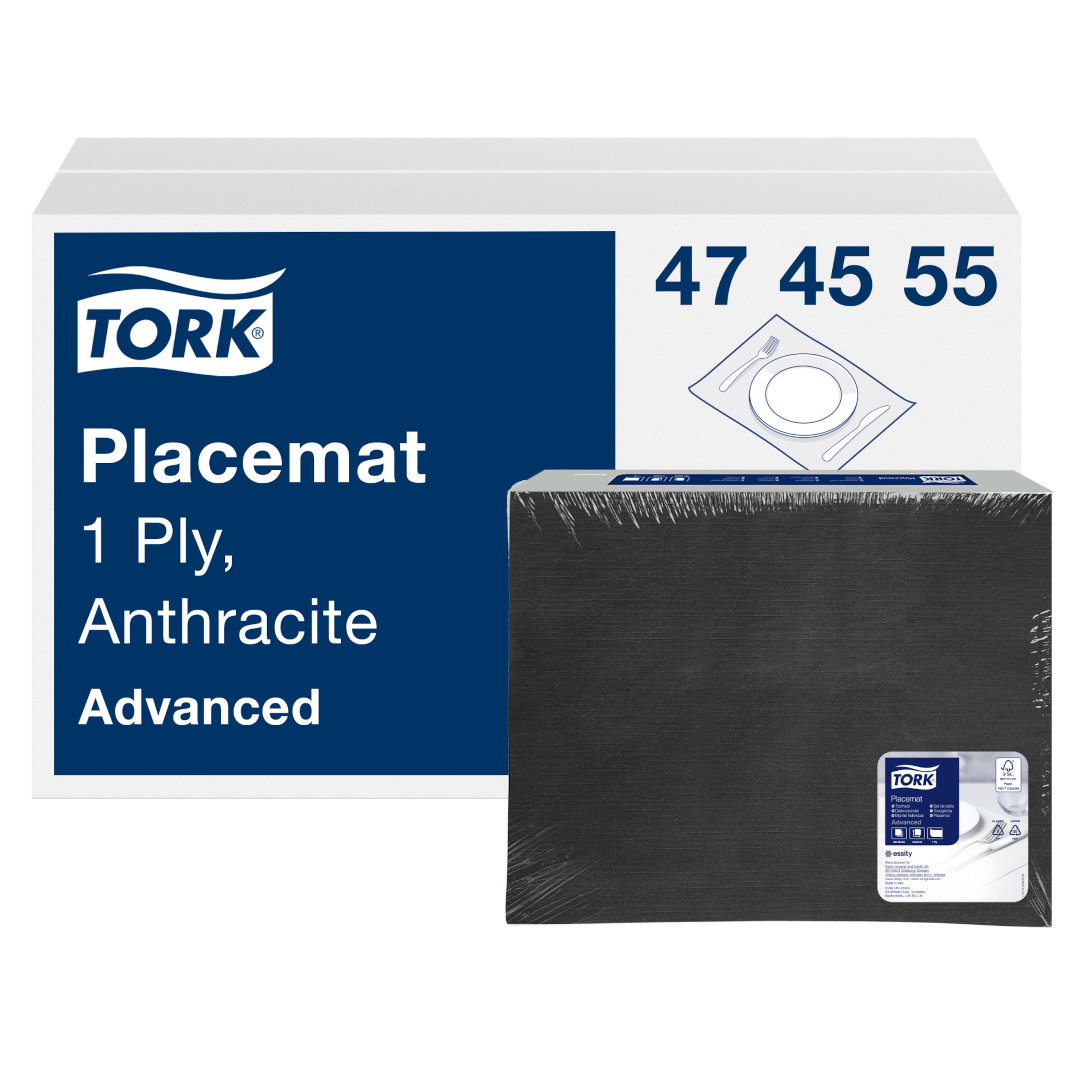 Tork Set de table en papier, Anthracite