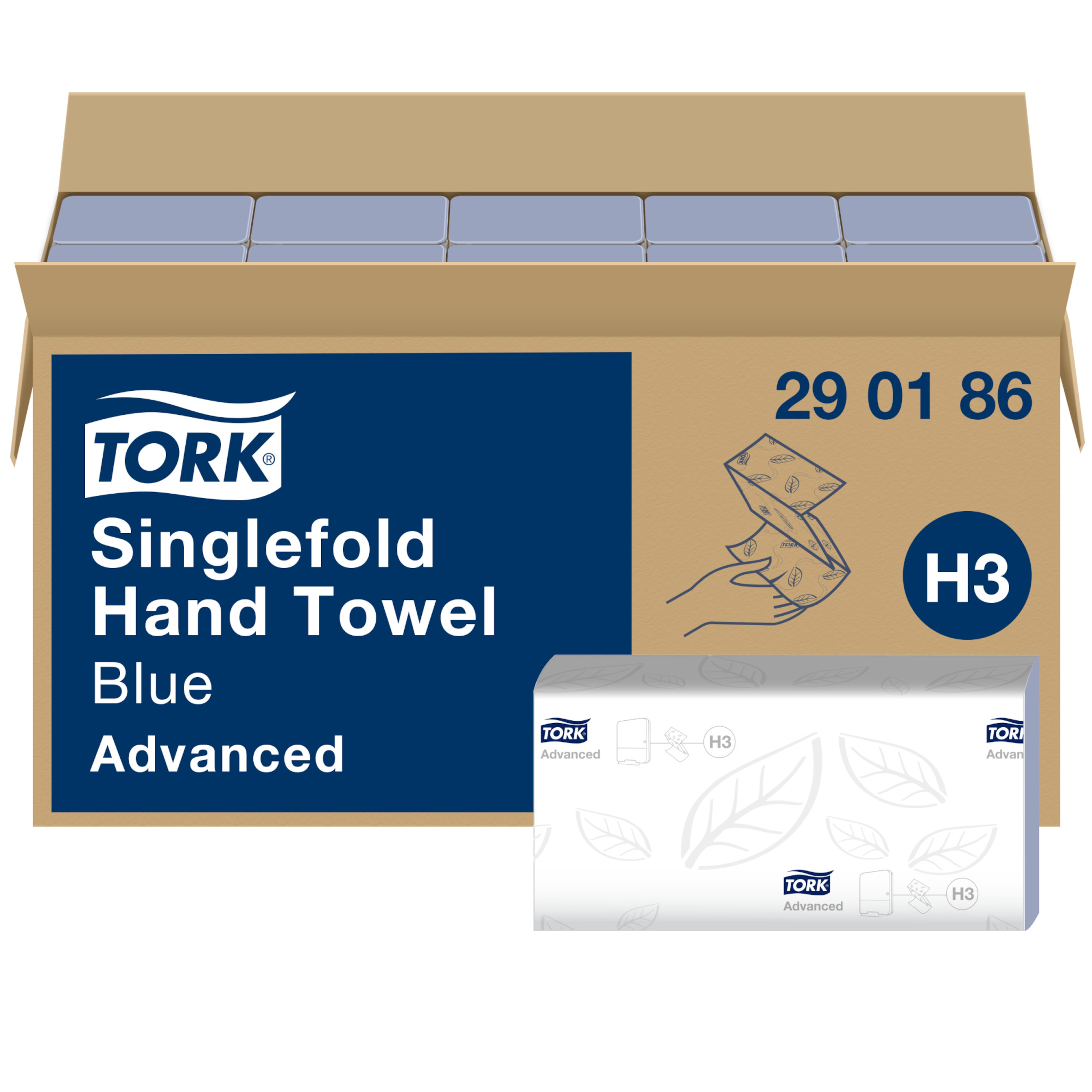 Tork Singlefold Hand Towels Blue H3