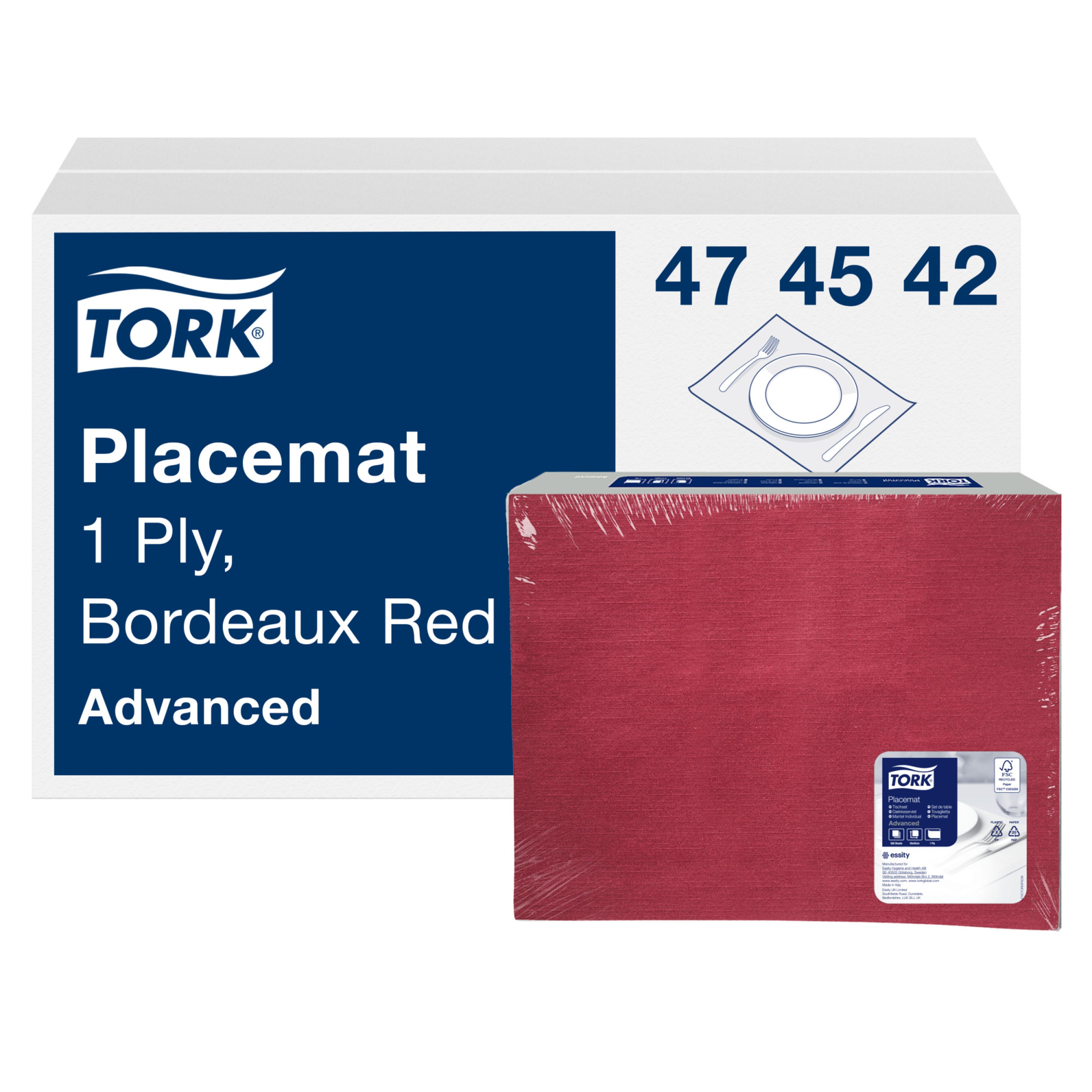 Tork Set de table en papier, Bordeaux