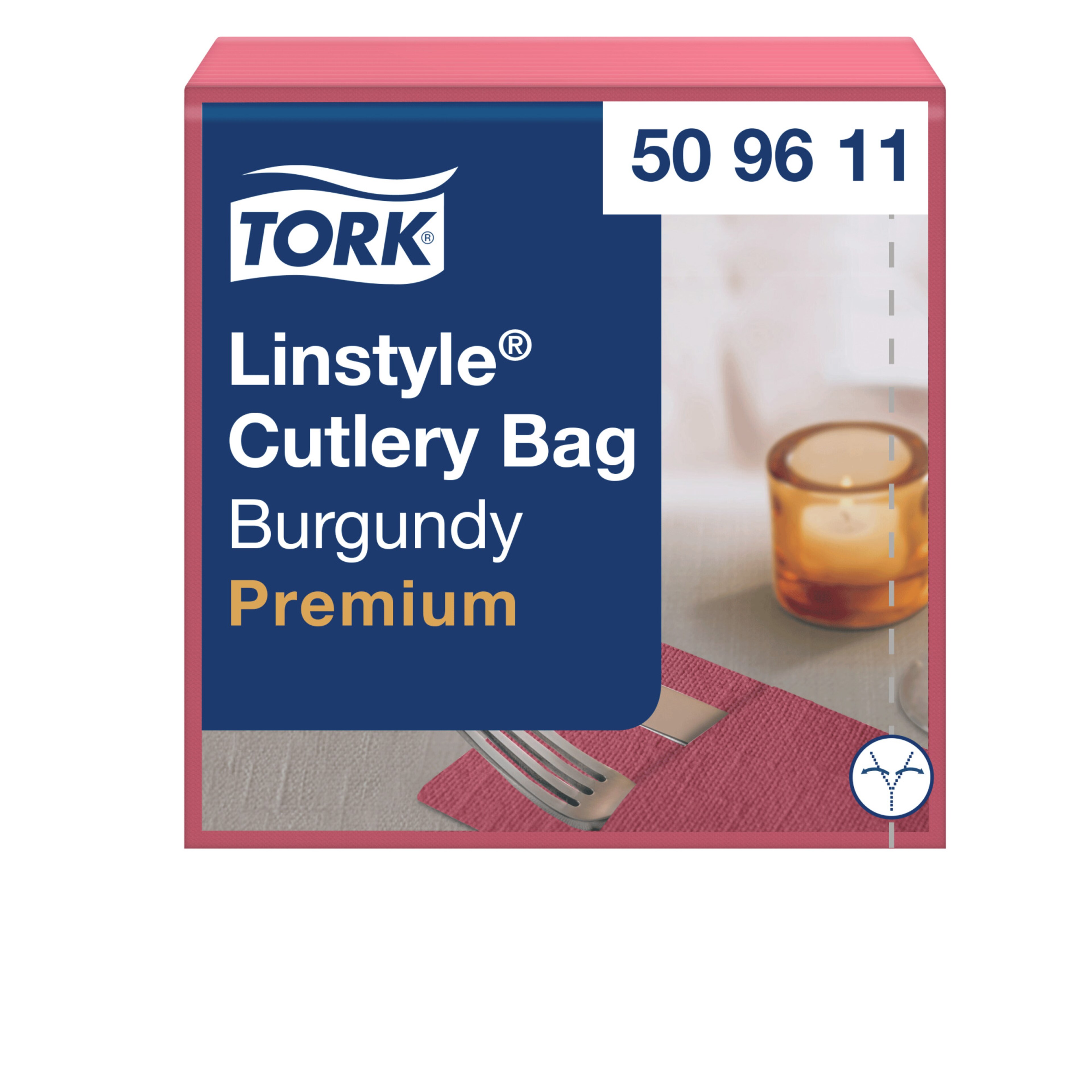 Tork Premium Linstyle® burgundy kapsička na příbory s ubrouskem