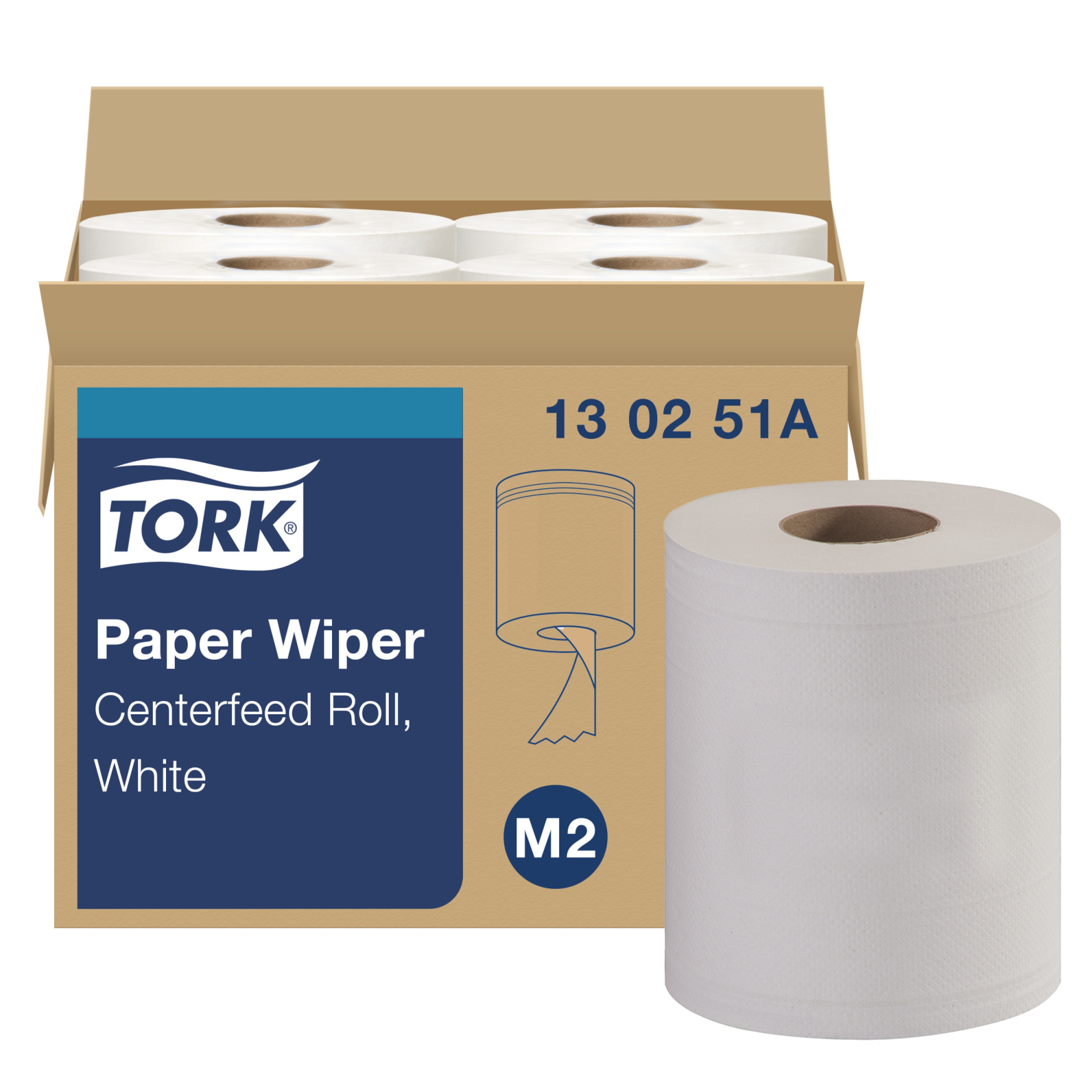 Tork Centerfeed Paper Wiper White M2