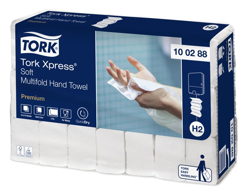 Tork Xpress® Essuie-mains interfoliés Doux, 100288, Essuie-mains, Recharges