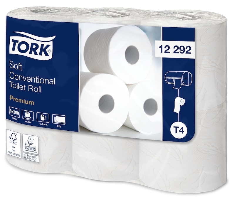 Tork Papier toilette rouleau traditionnel doux Premium - 2 plis