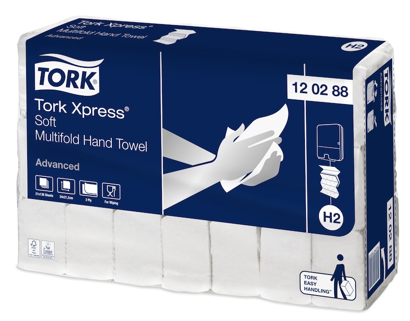 Tork Xpress® Essuie-mains interfoliés Doux, 120288, Essuie-mains, Recharges