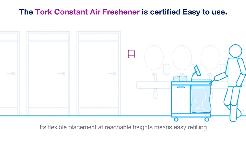 Tork Constant Air Freshener – Easy, efficient refilling 