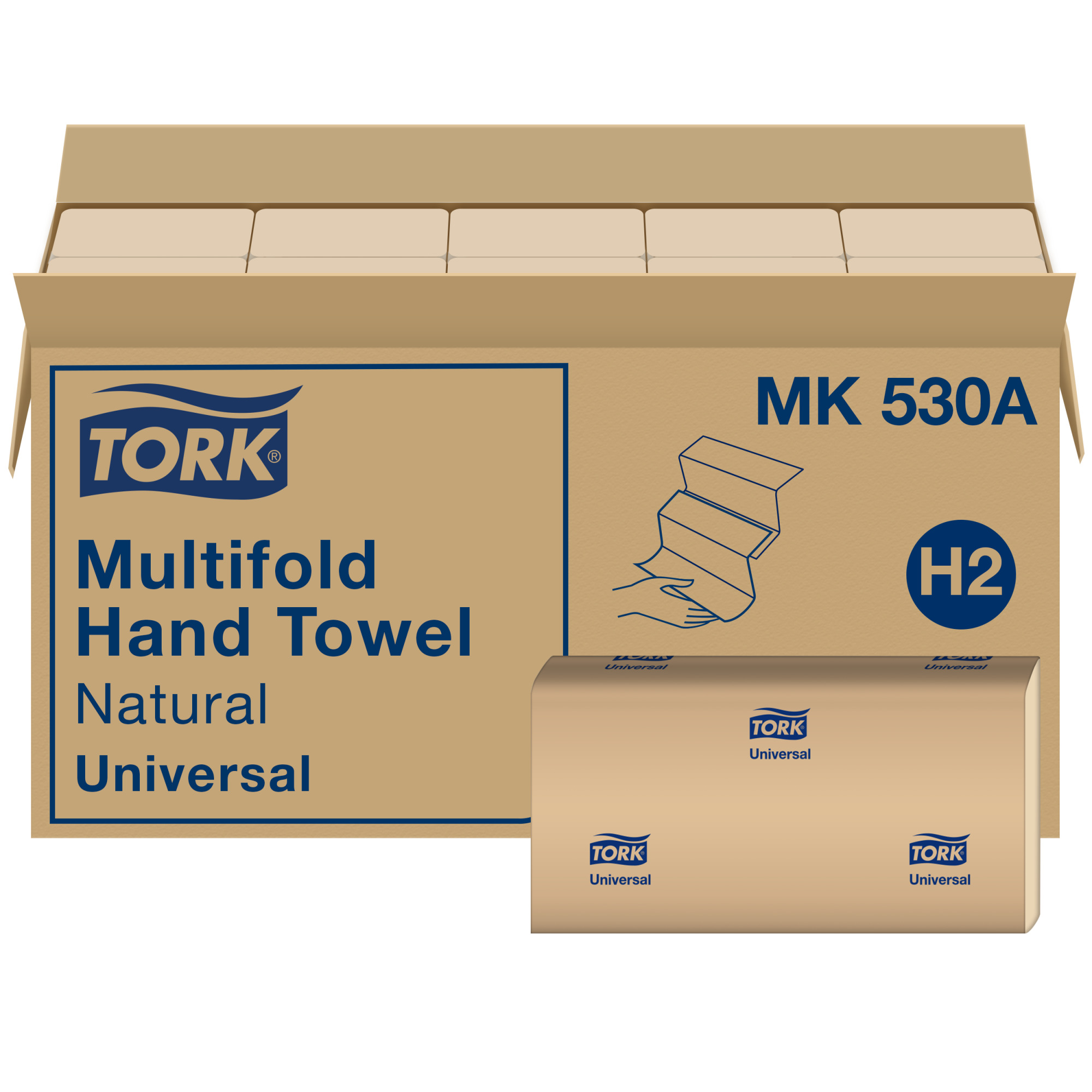 Serviettes à mains plis multiples Tork Naturel H2