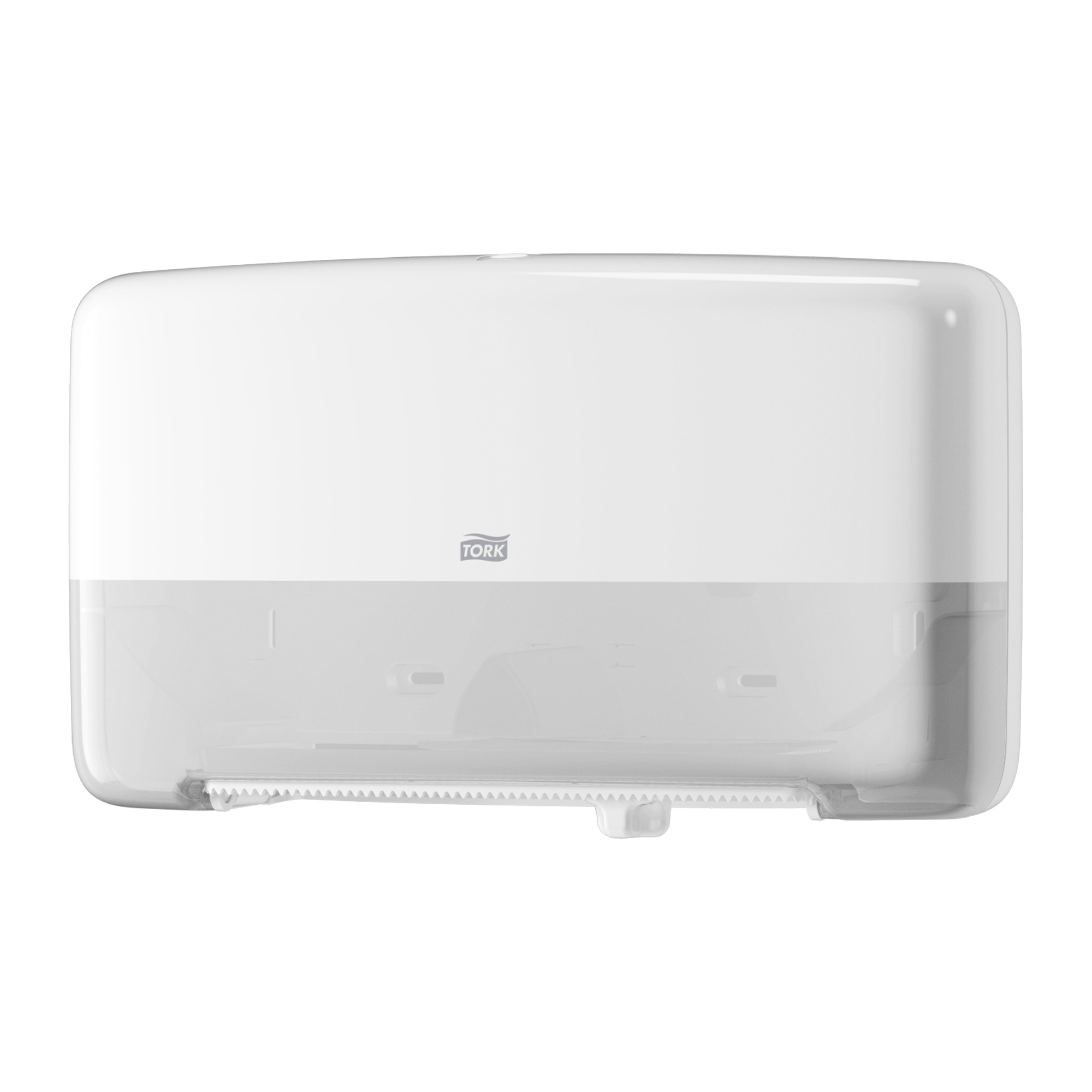 Tork Twin Mini Jumbo Toilet Paper Roll Dispenser White T2