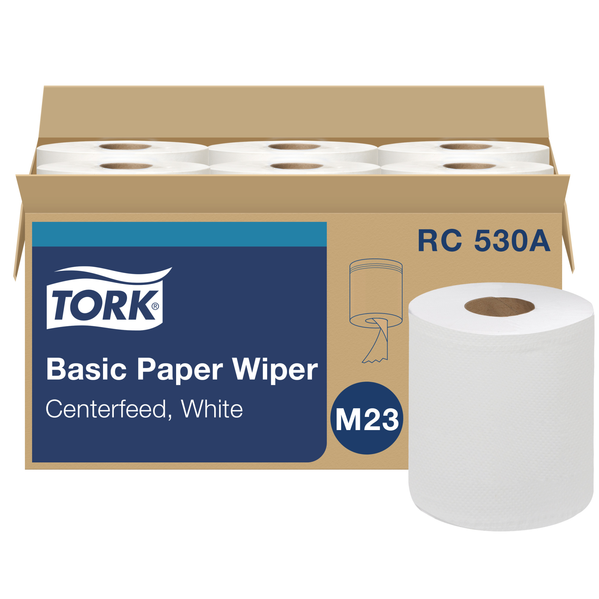 Essuie-mains en papier Tork à dévidage central Blanc M23