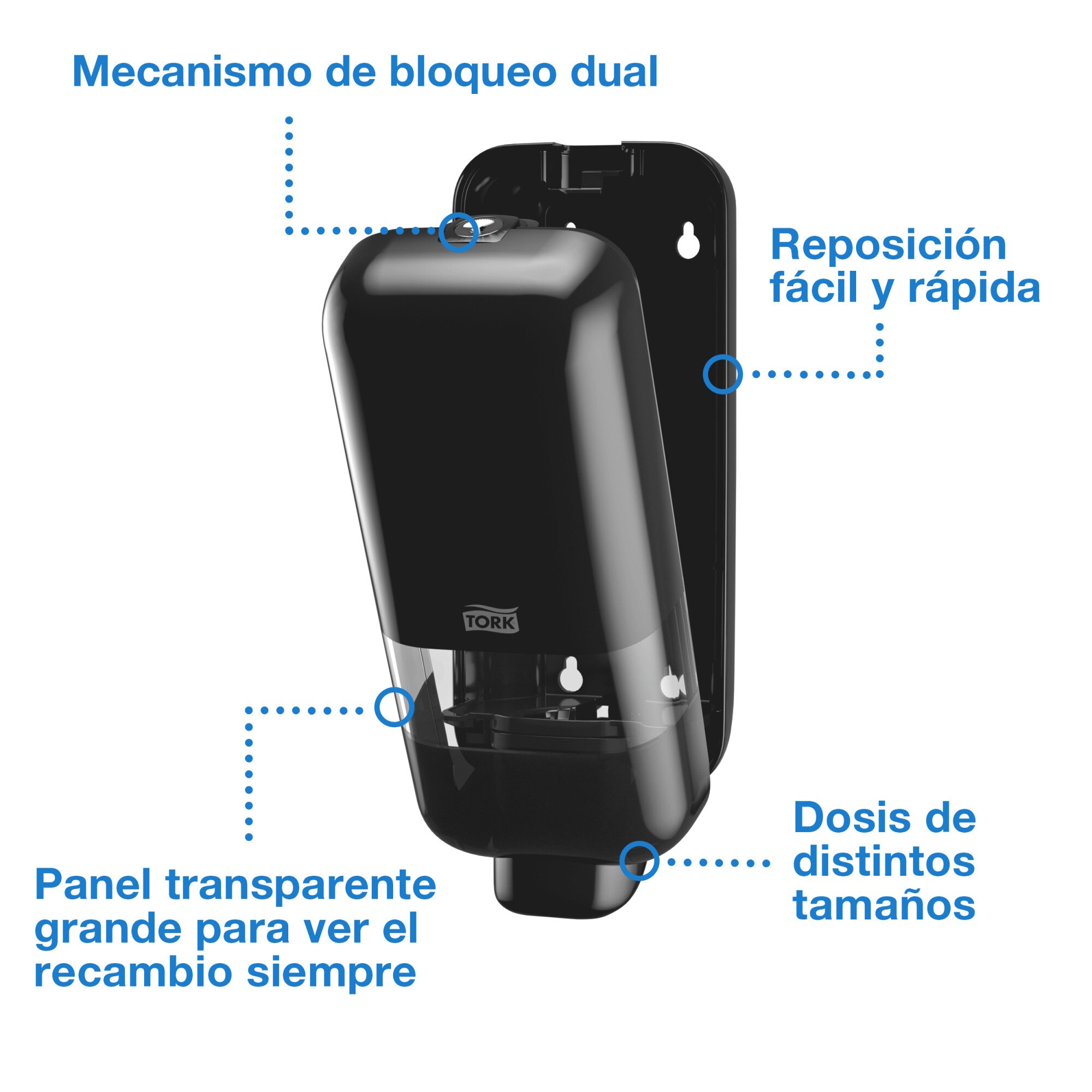 Tork Dispensador para Jabón y Desinfectante Negro S4