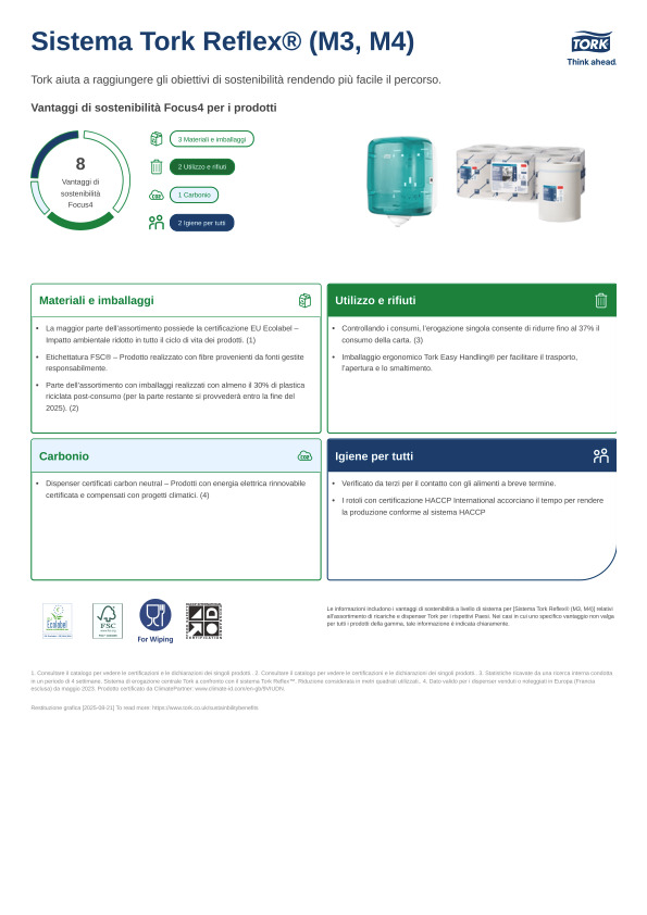 Scheda del prodotto per la sostenibilità