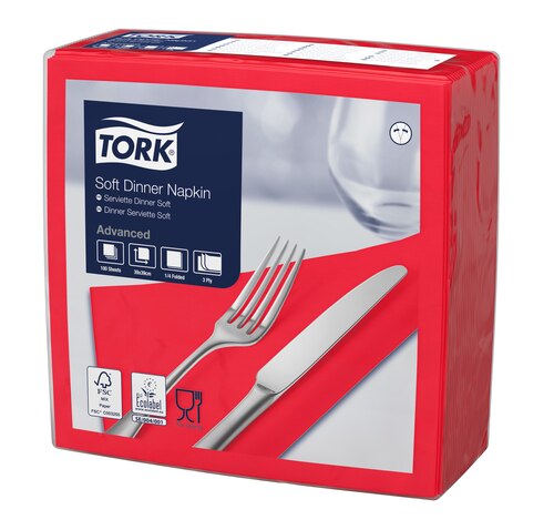 Tork Tovagliolo Dinner Soft rosso