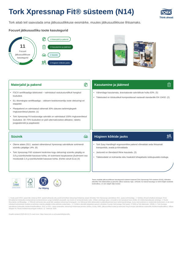 Jätkusuutlikkuse tooteleht