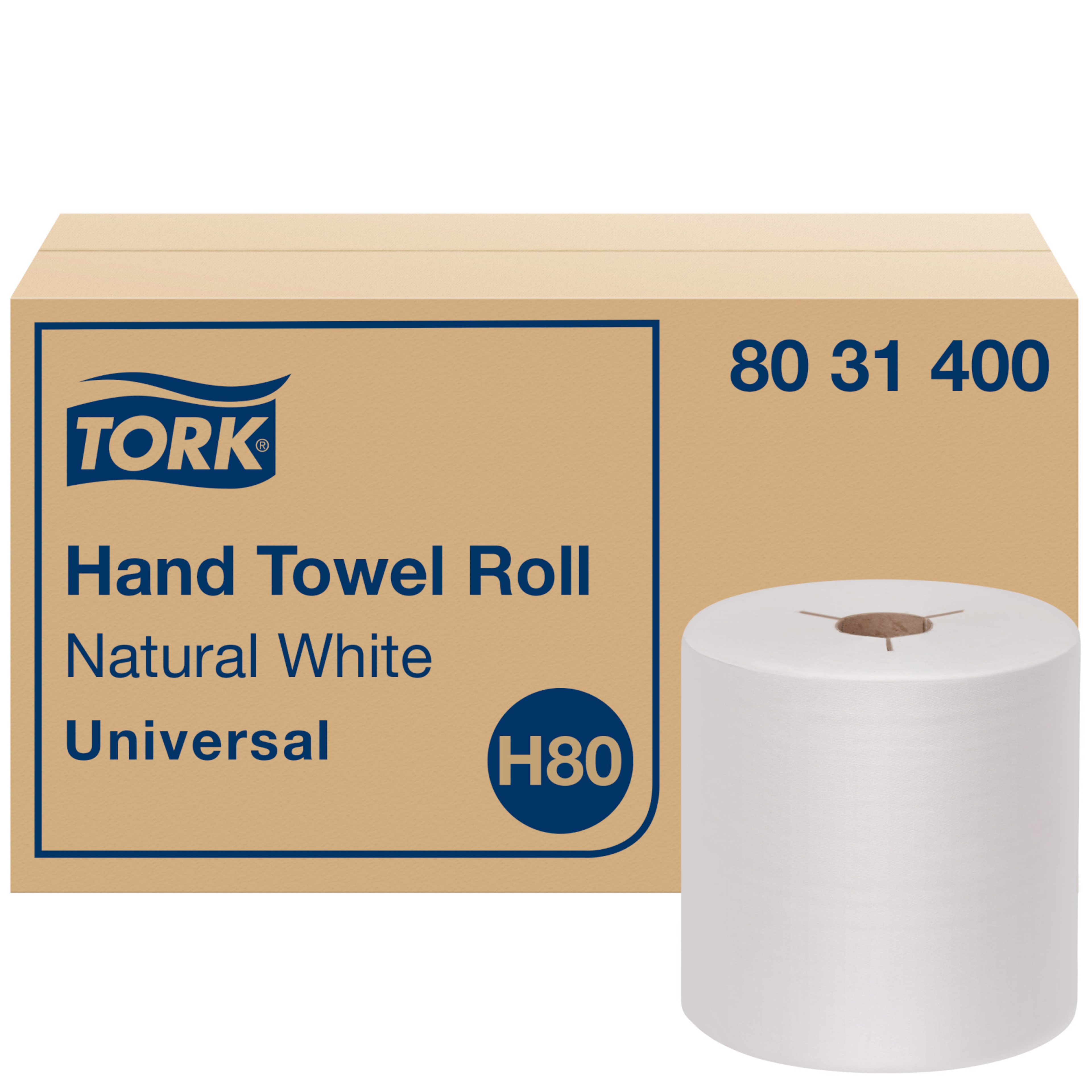 Rouleau serviettes à mains Tork Blanc naturel H80