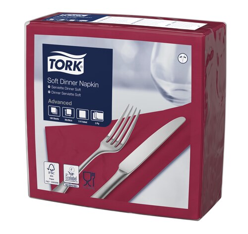 Tork Tovagliolo Dinner Soft bordeaux