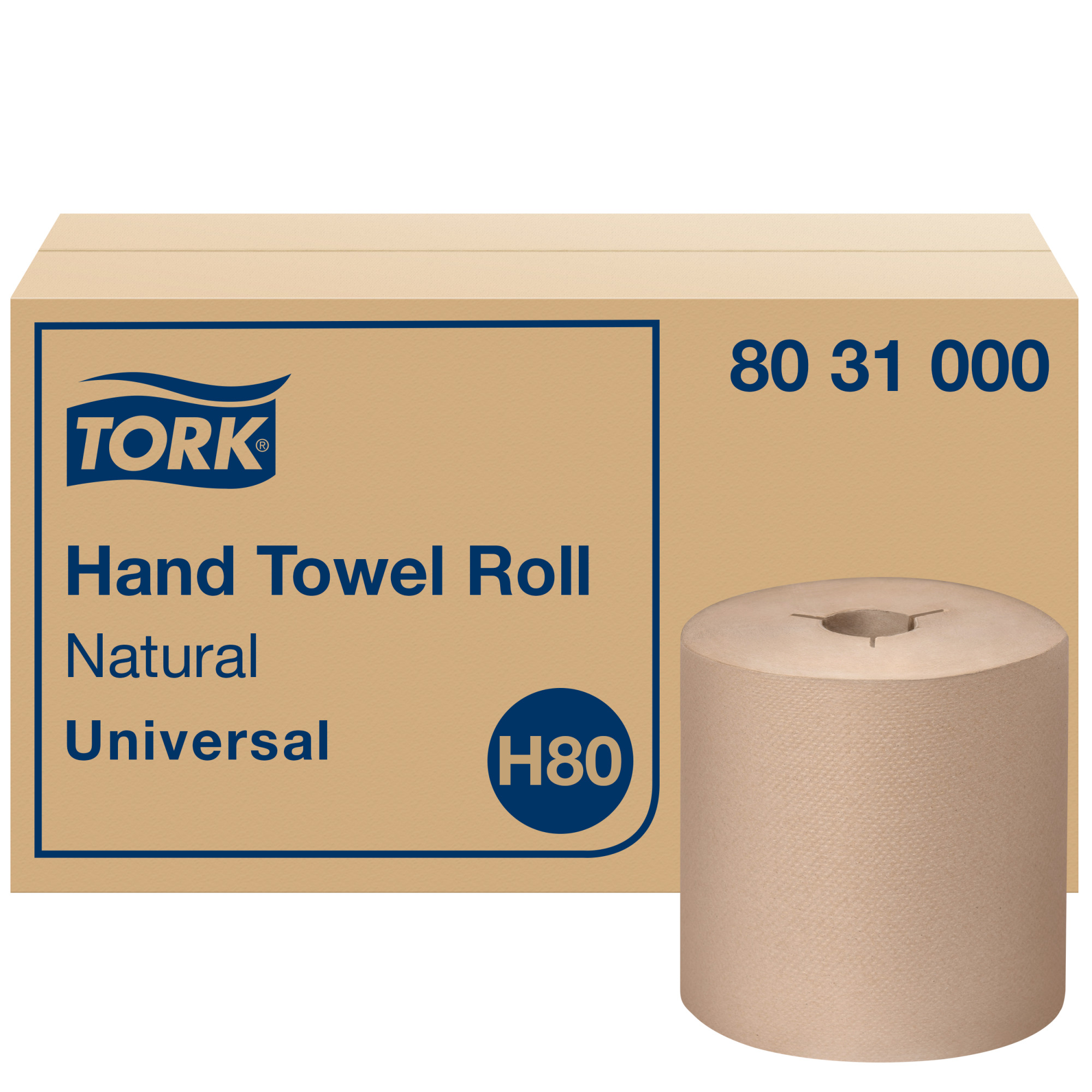 Rouleau de serviettes à mains en papier Tork Naturel H80
