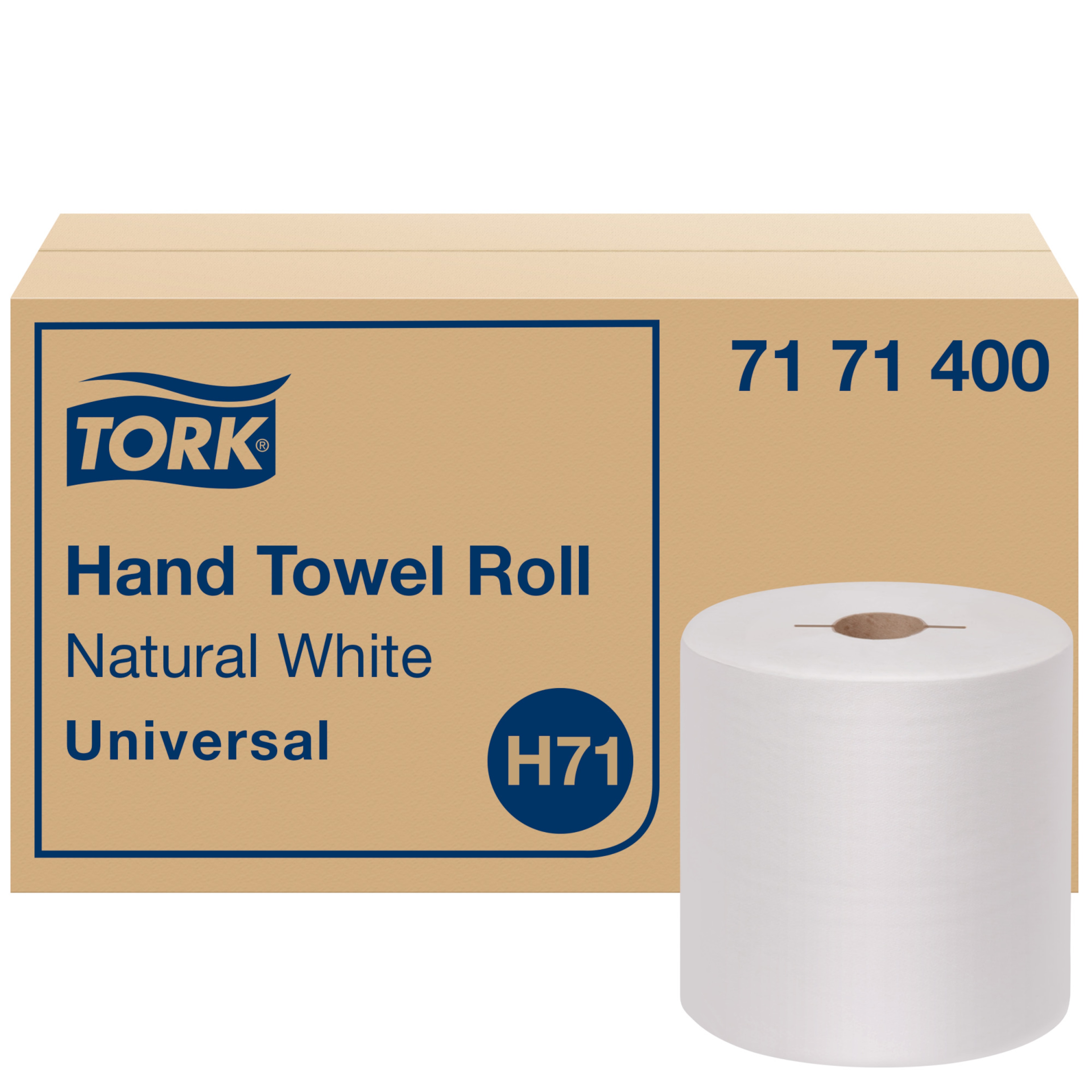 Rouleau de serviettes à mains Tork Naturel Blanc H71